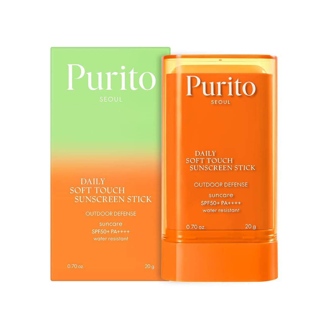 PURITO Seoul Daily Soft Touch Sunscreen Stick SPF50+ PA++++ 5-in-1 Defense UVA & UVB Protection Non-Greasy Lightweight Pocket-Sized Portable Korean Skincare Hypoallergenic 20g, 0.70 oz
