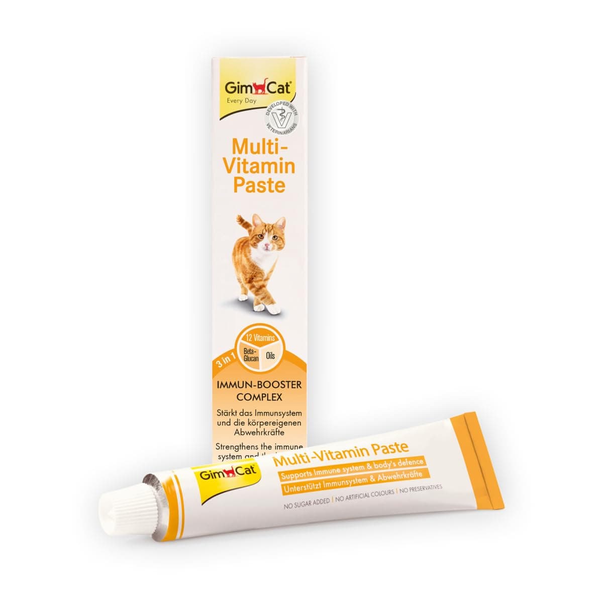 GimCat Multi-Vitamin Paste - Gesunder Katzensnack aktiviert Abwehrkräfte und stärkt das Immunsystem - 1 Tube (1 x 100 g)