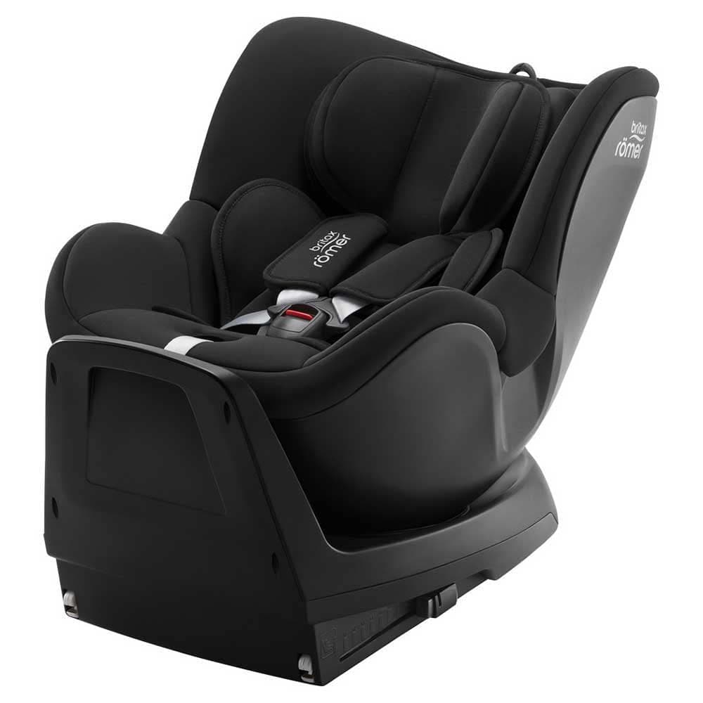 BRITAX RÖMER Silla de coche DUALFIX PLUS Giro de 360°, con reductor para recién nacidos y ISOFIX, niños de 40-105 cm (i-Size), de nacimiento hasta los 4 años, Space Black