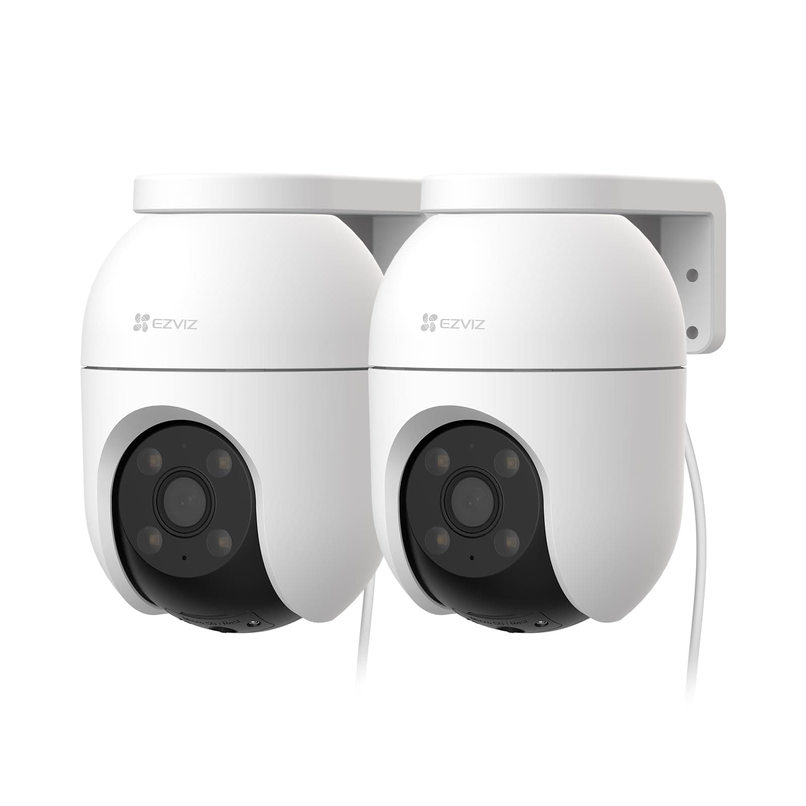 EZVIZ 2PCS Cámara Vigilancia WiFi Exterior 360°,1080P Cámara IP de Seguridad,Visión Nocturna en Color,IA Detección de Personas,Seguimiento Automático,Audio Bidireccional,Sirena, Alexa/Google,C8c 2MP