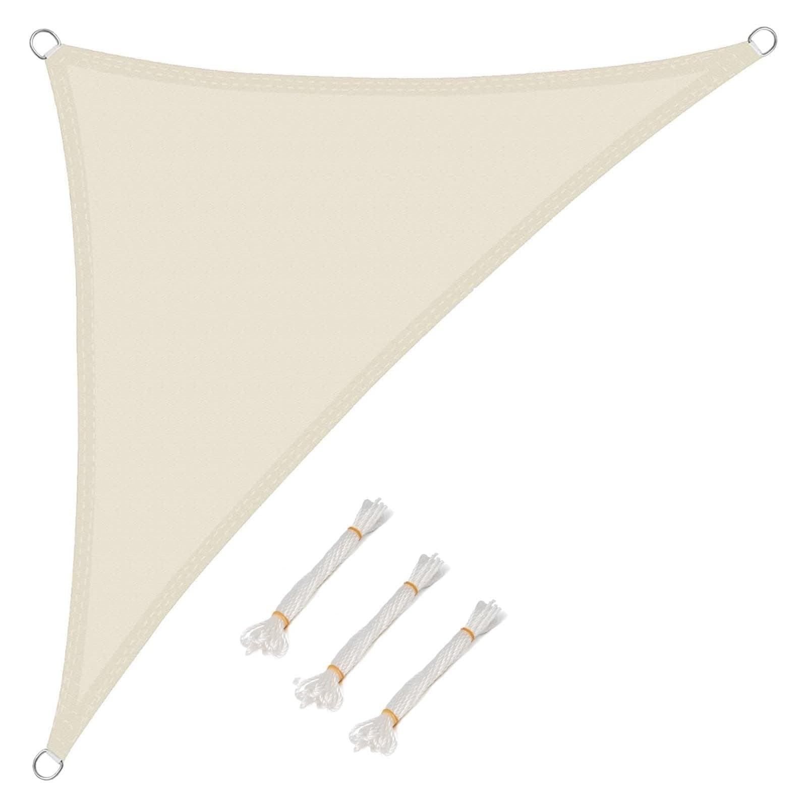 WOLTU Vela ombreggiante 3x3x4.25m in PES 160 g/m² Idrorepellente Tenda a Vela Parasole Triangolare Protezione Solare Respirante Anti UV Giardino Esterni Crema