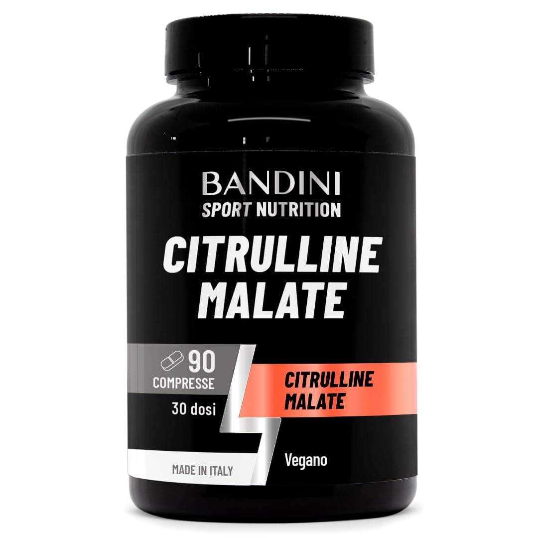 Bandini® CITRULLINE MALATE 90 Compresse 3000 mg per Dose Giornaliera - Dosaggio Extra-Elevato (Copertura 1 mese) - L-Citrullina da fermentazione 100% Vegan - Citrullina per Atleti e Culturisti