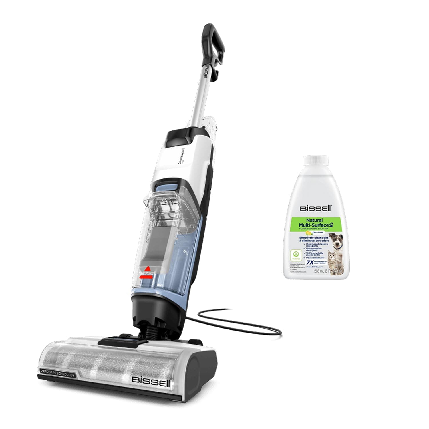 Bissell CrossWave Edge, Aspirapolvere Lavatrice, Pulitore Multi-Surfacce con Sistema Autopulente, Aspirapolvere ad acqua cablata ZeroGap, per pavimenti duri e tappeti, cavo 7,5 m, 4088N