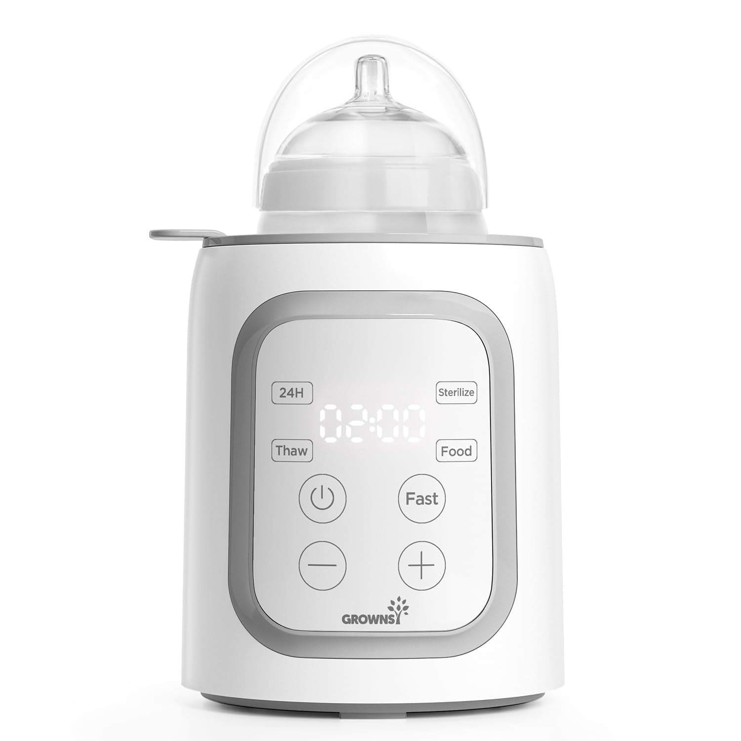 Grownsy Scaldabiberon per Bambini, Scaldabiberon Rapido 10-in-1 con Sterilizzatore e Timer, per Latte Materno o Latte Artificiale, Temperatura Precisa, Funzione Mantenimento Caldo 24h, Senza BPA, per
