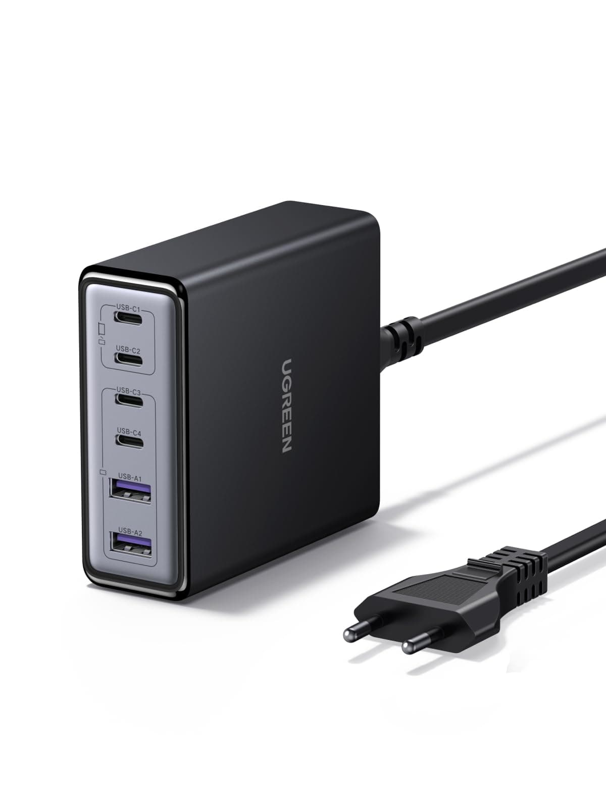 UGREEN Zapix Cargador USB C 100W, Estación de Carga GAN con 6 Puertos, Cargador de Sobremesa, Compatible con iPhone 17 Pro MAX Air Serie 16-8, Galaxy S25, S24, A15, Pixel 9, iPads, MacBook Air
