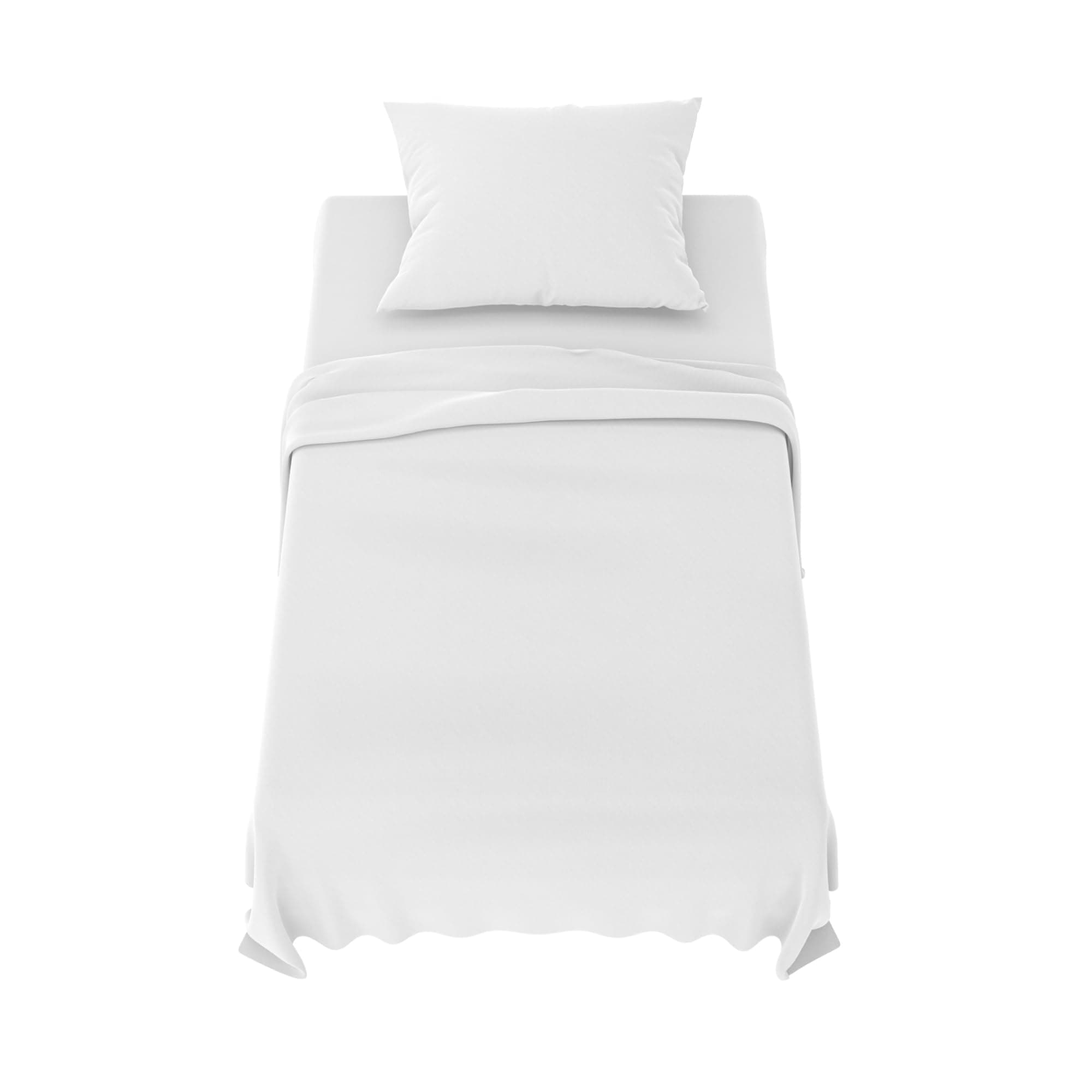 Dreamzie Parure de Lit 90x190 cm - 3 Pièces en Microfibre - Drap Housse 90x190 cm - Drap Plat 1 Personne 70x260 cm - 1 Taie Oreiller 50x80 - Certifié Oeko Tex - Blanc