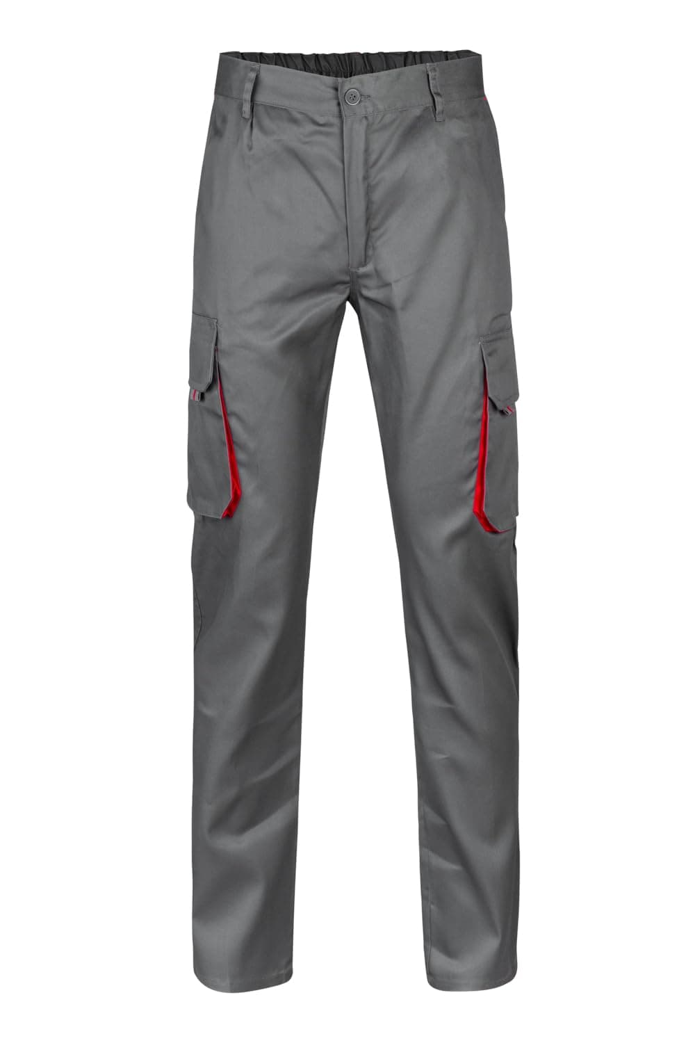 VELILLA 103004; Pantalón Bicolor Multibolsillos; Color Gris y Rojo; Talla 48