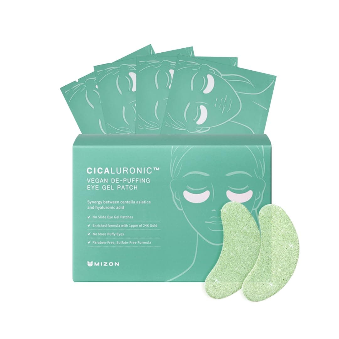 [MIZON] CICALURONIC VEGAN DE-PUFFING EYE GEL PATCHES (x42) Korean Skincare - Patchs yeux dégonflant - Hydratation Intense et Éclat - Soin yeux Anti-âge & anti cernes - 100% Vegan - Format voyage