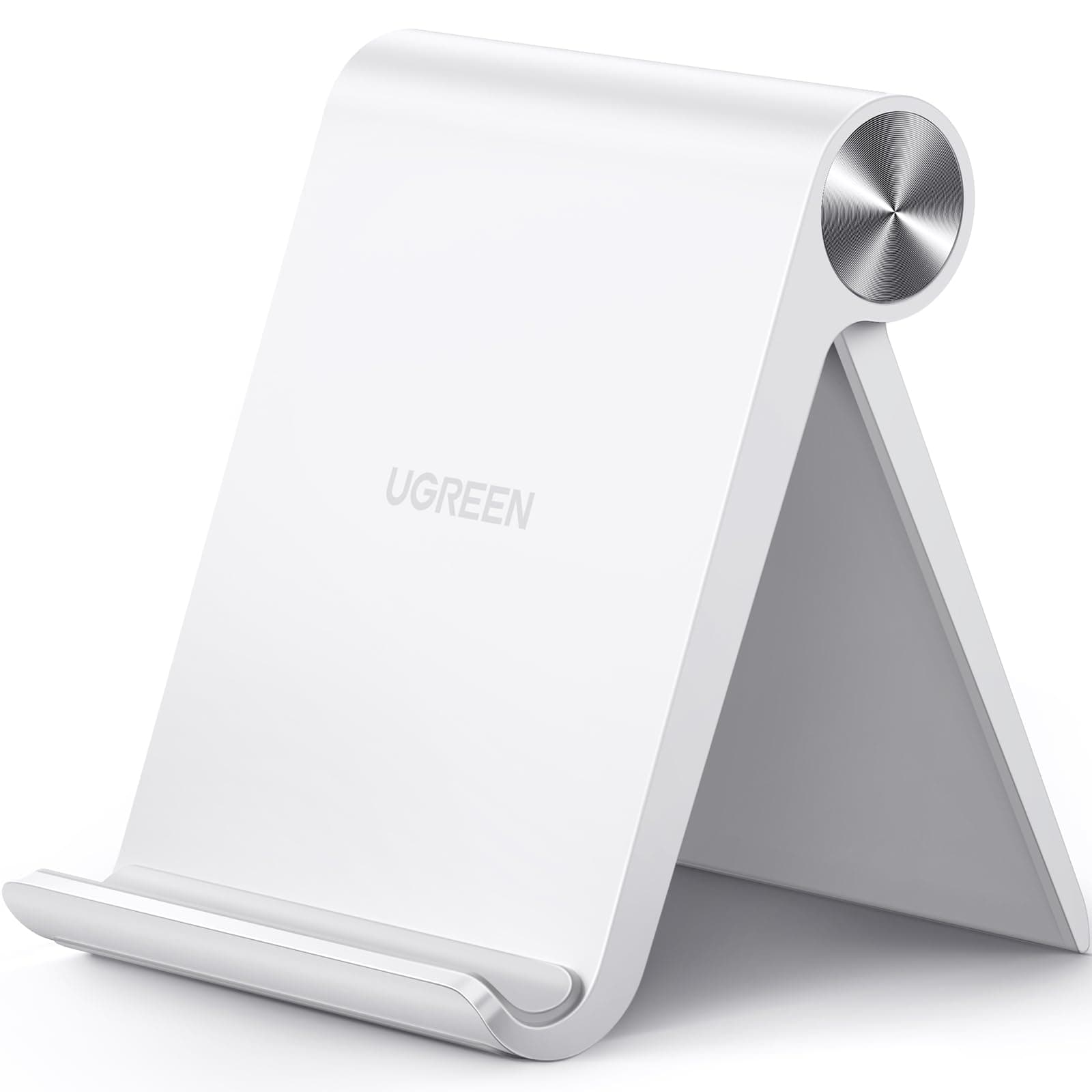 UGREEN Handy Ständer Tisch Handyhalter Schreibtisch Handyhalterung klappbar Handyständer für Tisch kompatibel mit iPhone 17 16 15 14 13 12 Pro Max, Galaxy S23 Ultra S23+ S23 S22 bis 7,9 Zoll (Weiß)