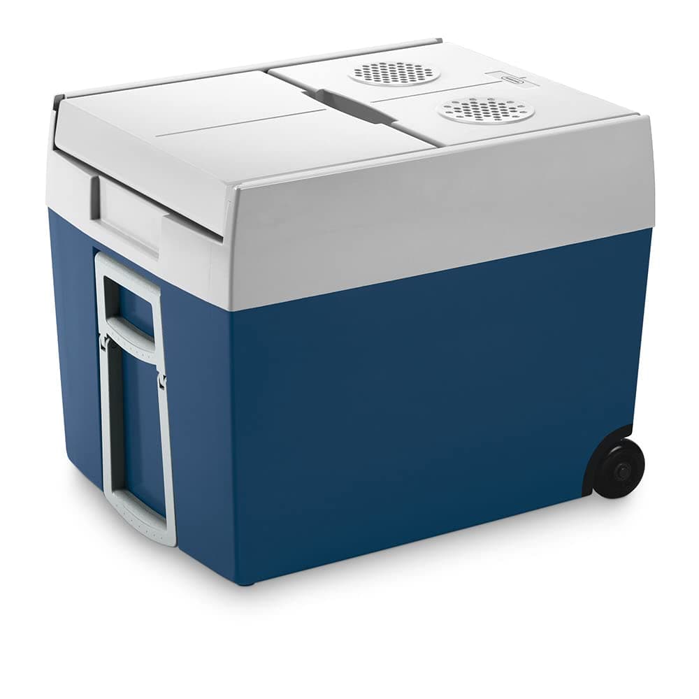 MOBICOOL MT48W elektrische Kühlbox 48L – 12V und 230V – Tragbarer Mini-Kühlschrank mit Rollen für Auto, Wohnmobil, LKW und Outdoor Reisen – Leistungsstarke Kühlung für unterwegs – Blau