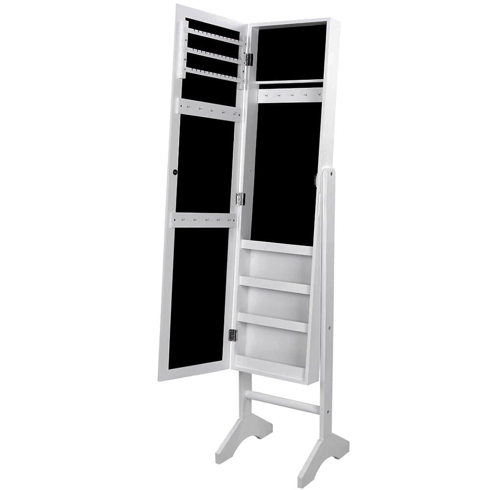 Songmics Espejo joyero de pie Armario organizador de bisutería MDF JBC77W