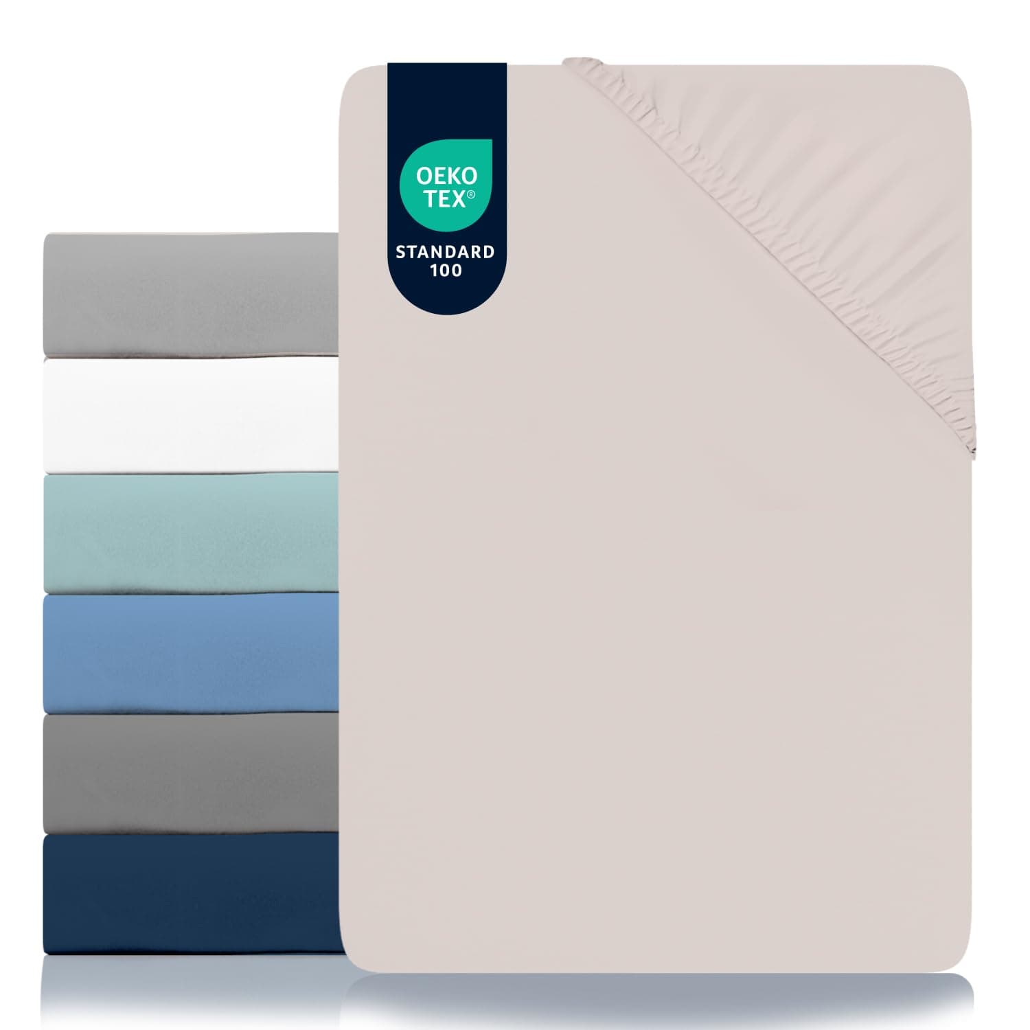 Dreamzie - Drap Housse 90x190/200 - Microfibre (100% Polyester) - Oeko Tex - Housse Matelas 90x200/190 Enfant - Beige