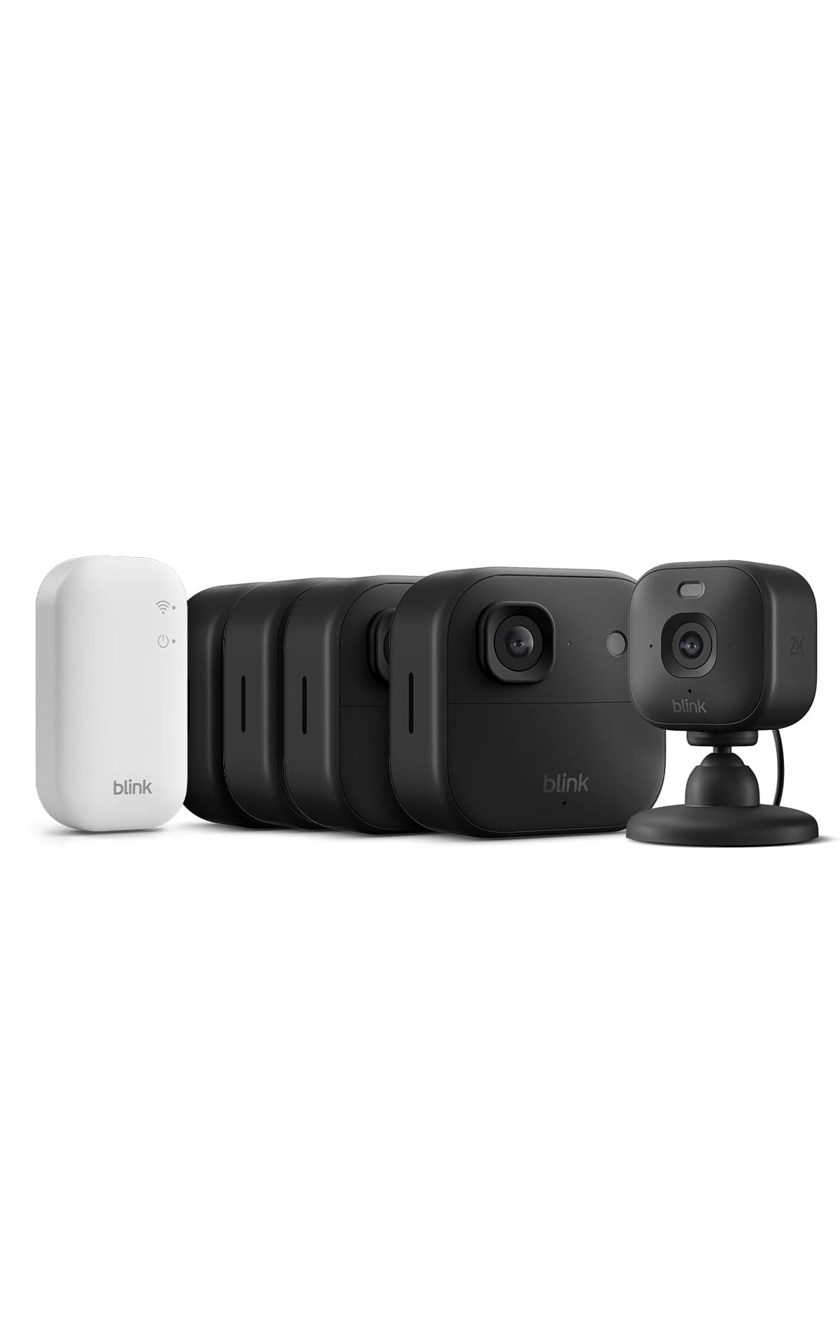 Caméra extérieure 2K+ Blink (nouvelle génération), système de 4 caméras, noir + Caméra Mini 2K+ Blink (nouvelle génération)