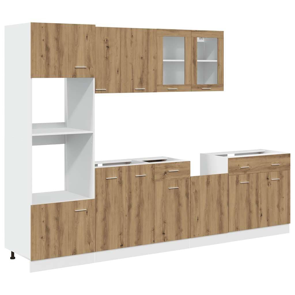 vidaXL Ensemble de 7 Meubles de Cuisine Lyon en chêne Artisanal