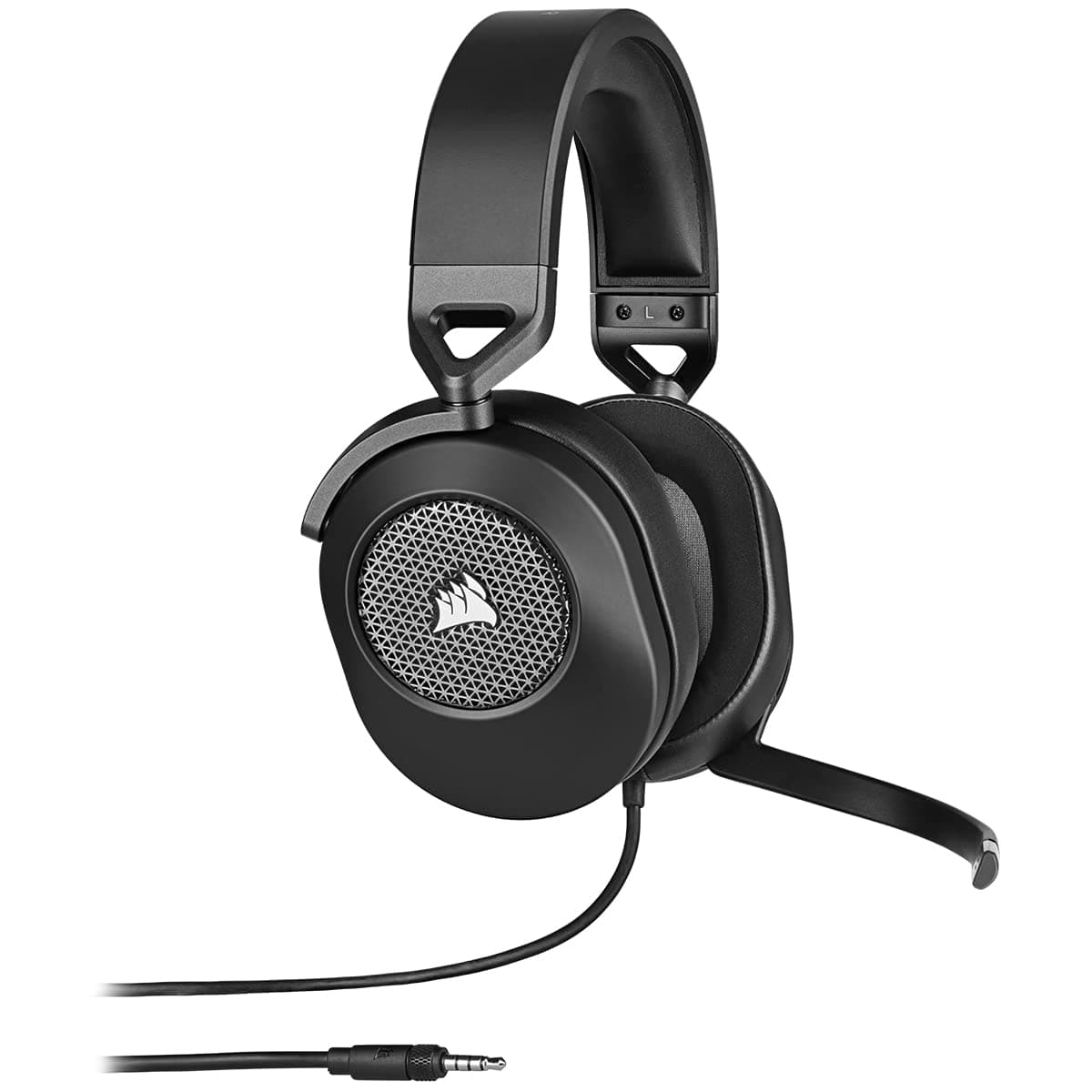 Corsair HS65 SURROUND Auriculares para juegos (Sonido envolvente Dolby Audio 7.1 en PC y Mac, Micrófono omnidireccional, Tecnología SoundID de SonarWorks, Control de volumen de fácil acceso) Carbón