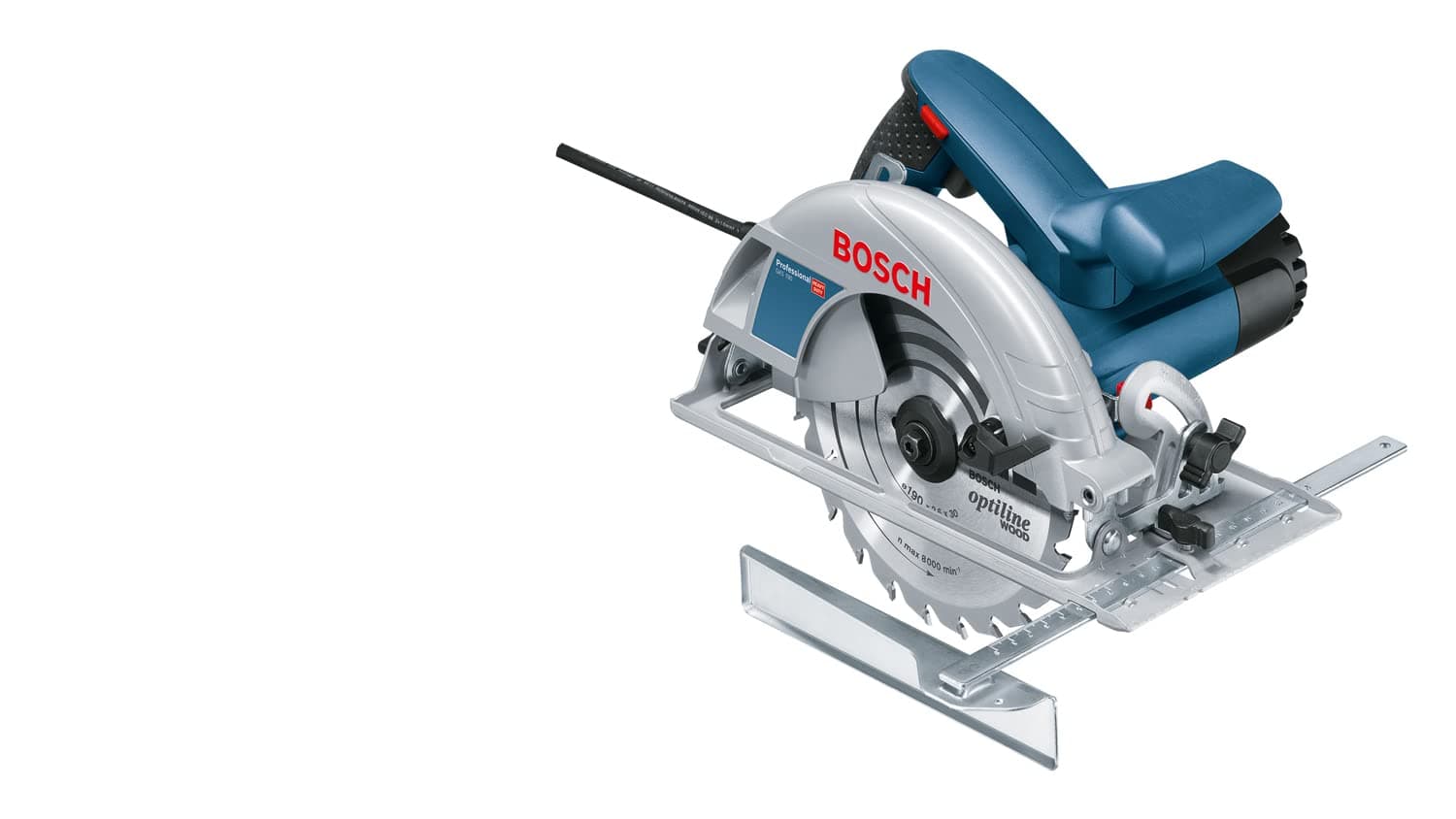 Bosch Professional scie circulaire GKS 190 (puissance 1 400 W, lame de scie : 190 mm, profondeur de coupe : 70 mm, avec lame au carbure, adaptateur d’aspiration, butée parallèle, clé six pans mâle)