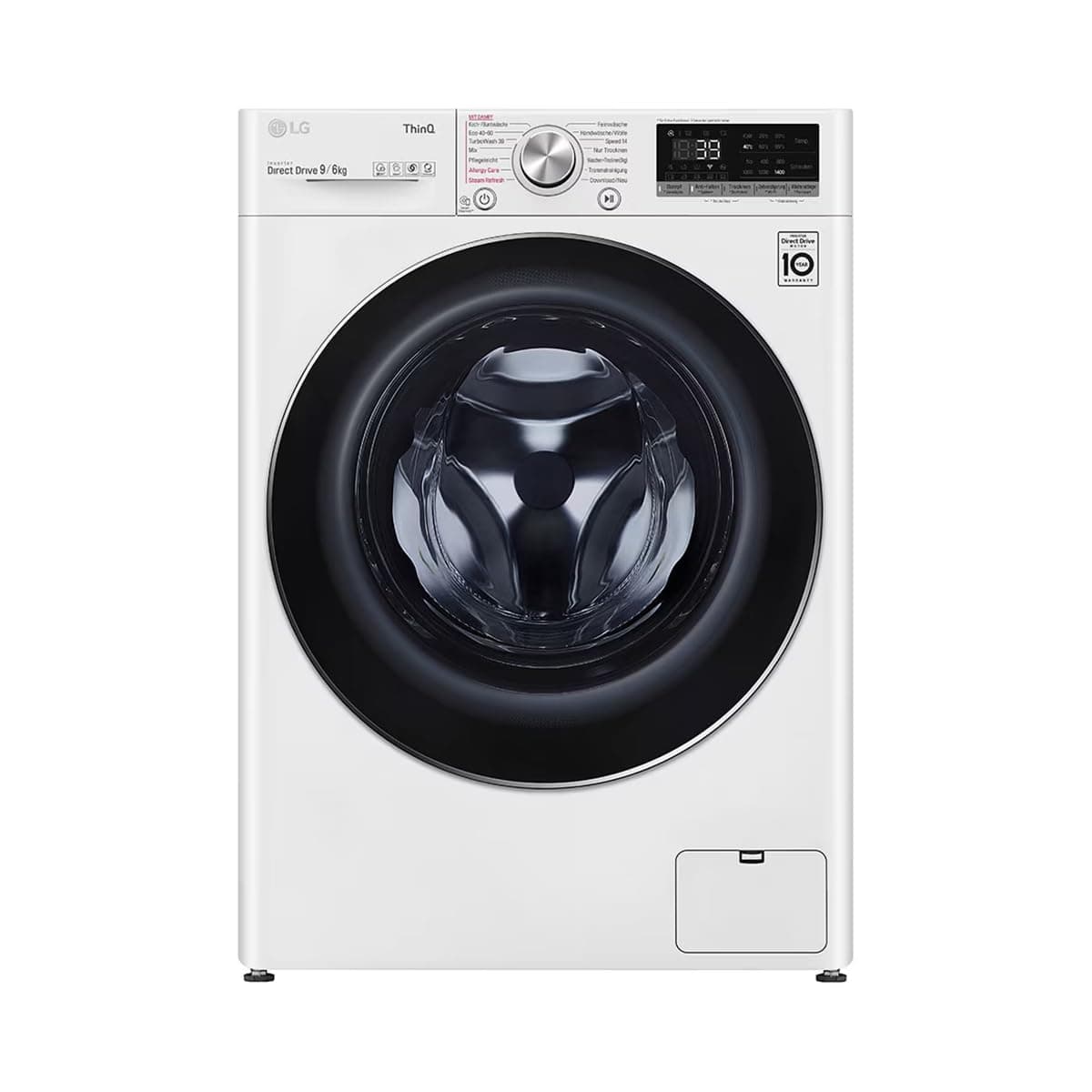 LG Electronics V7WD96H1A Waschtrockner mit AI DD | 9 kg Waschen | 6 kg Trocknen | 1400 U/Min | Steam | TurboWash 360° | Neue Wohlfühl-Trommel | Wi-Fi-Funktion | Weiß