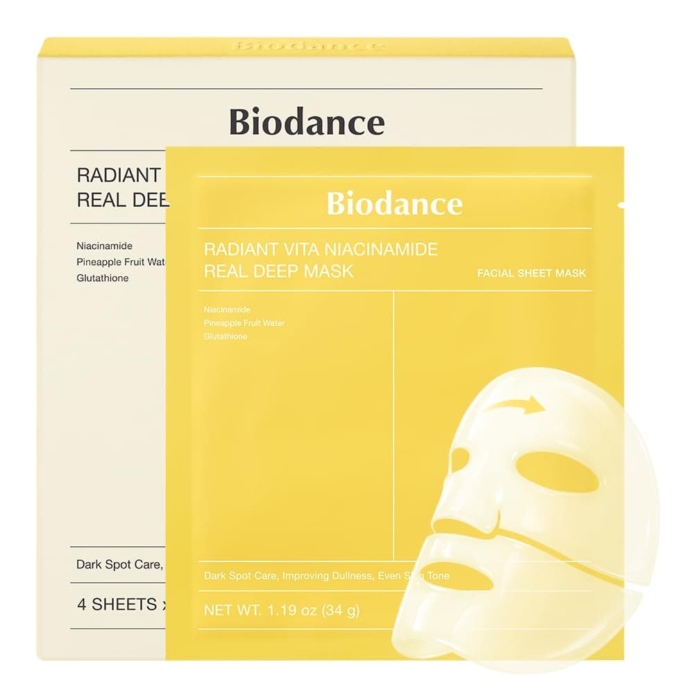 BIODANCE Refreshing Vita Real Deep Mask, Maschera Viso Hydrogel Notturna, Calmina e Rinfresca, Controllo Sebo e Impurità, Skincare Coreana, 34g x 4 Pezzi