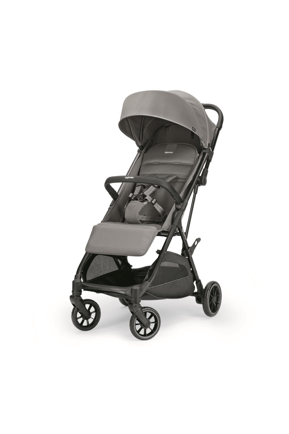 Inglesina NOW Silla de Paseo Compacta Ligera 7,2 kg, Cierre Automático One Touch, Respaldo Reclinable 170°, Capota UPF 50+, desde el Nacimiento hasta 22 kg, Snap Grey