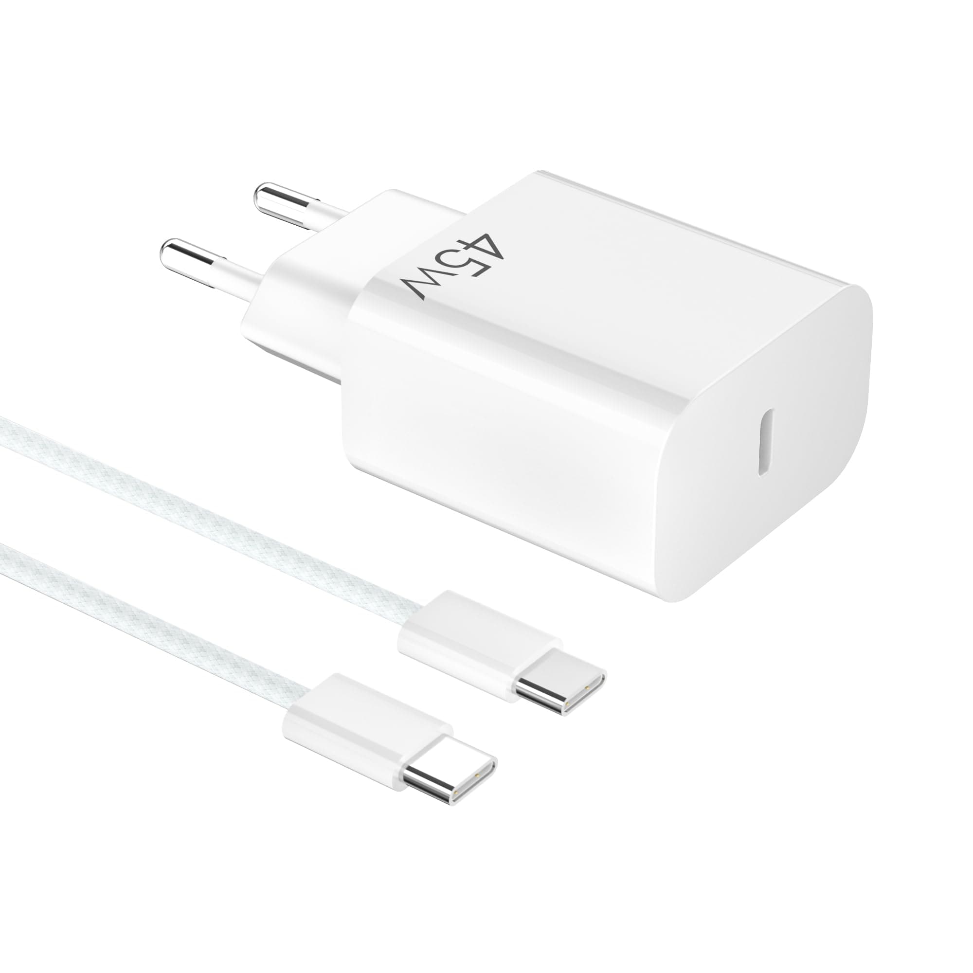 YISH 45W Caricatore USB C Caricabatterie Rapido：GAN PD3.0 Alimentatore USB C Presa per Smartphone 17/16/15 Pro MAX/S25/S24/S23 Type C Tablet Carica Batterie Cellulare USBC Spina, 60W Cavo Type-C 1M