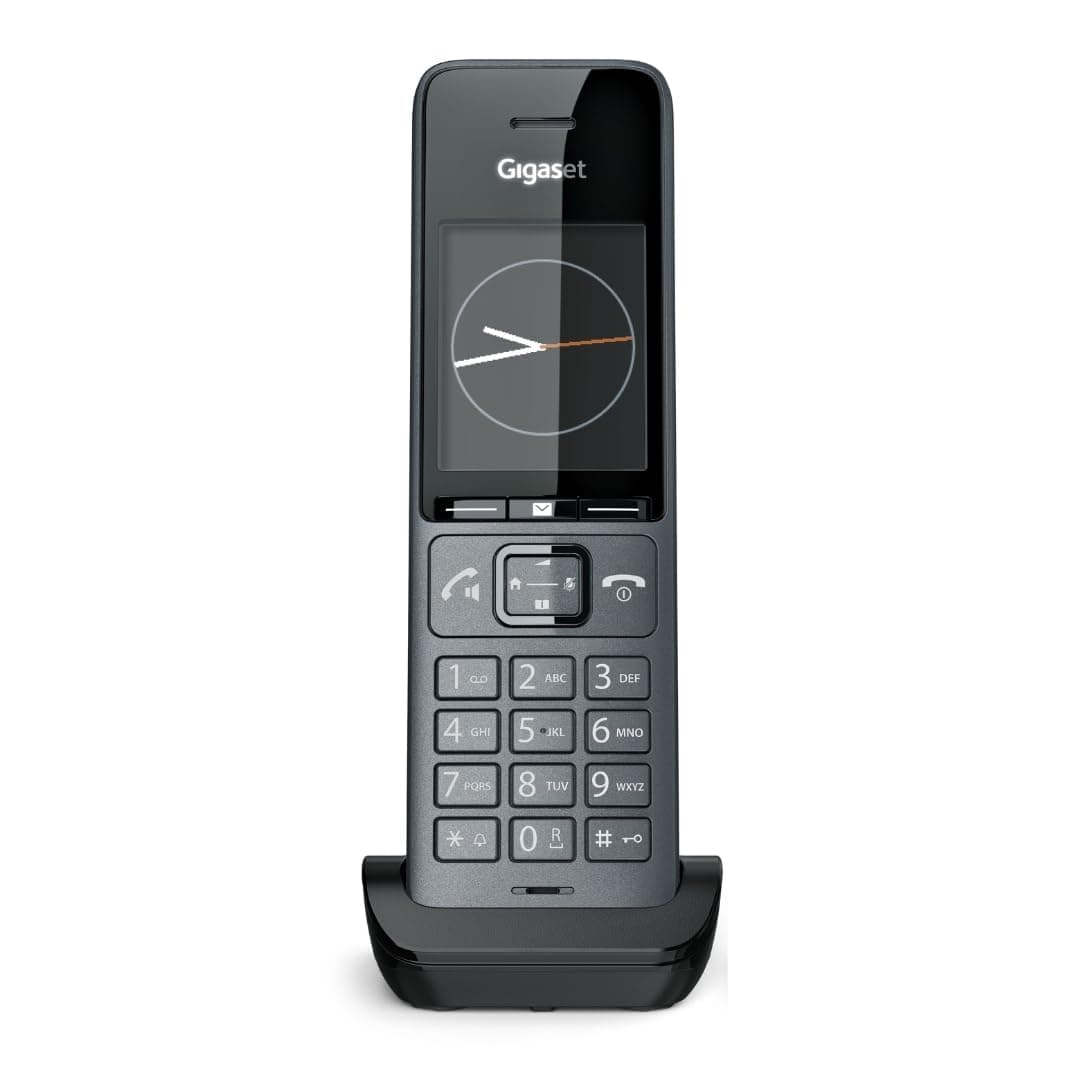 Gigaset COMFORT 520HX – DECT-Mobilteil mit Ladeschale – Schnurloses Telefon für Router und DECT-Basis, titanium-schwarz [Kompatibel in DE, IT, FR, NL, BE, CHE, AUT] [Ohne Basis]