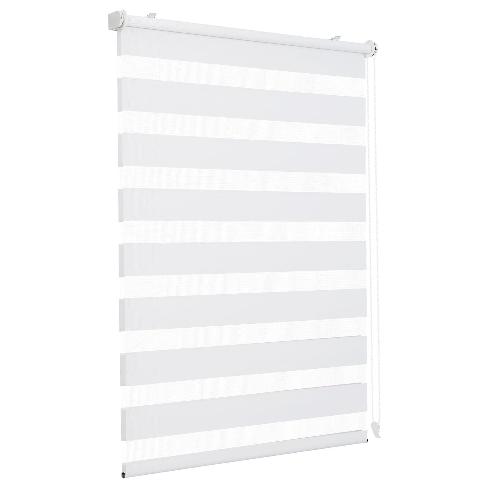 Sekey Doppelrollo Klemmfix ohne Bohren für Fenster, Doppelrollo 80 cm breit, Duo Rollo Jalousie Sonnenschutz, 80x200cm, Weiß