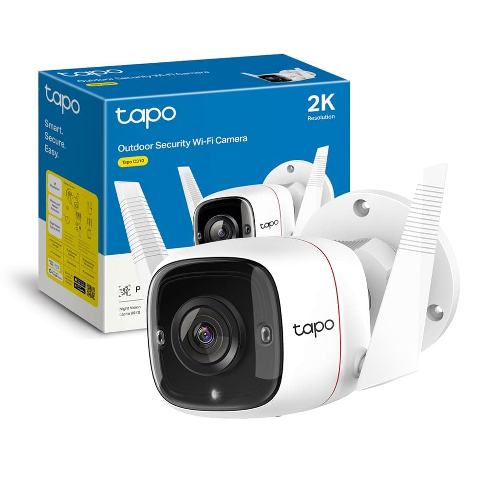 Tapo C310 Telecamera Wi-Fi Esterno FHD 1296P, Telecamera IP di Sorveglianza, Notifiche in Tempo Reale, Visione Notturna fino 30m, Impermeabile IP66, 2 Vie Audio, Compatibile con Alexa
