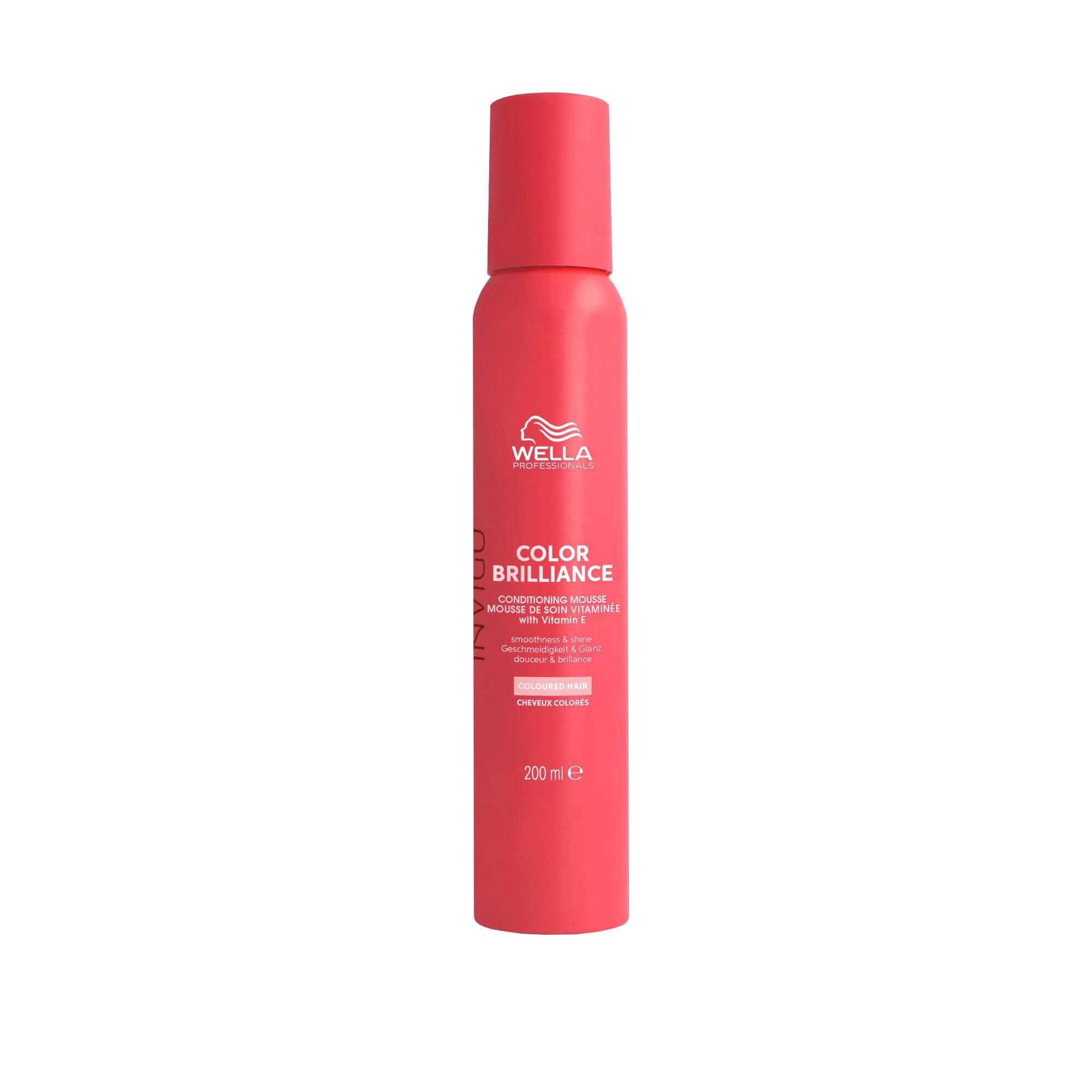 Wella Professionals Invigo Color Brilliance Vitamin Conditioning Mousse – Leave-in Conditioner mit Vitamin E – farbschützender Haarschaum für gefärbtes Haar mit Oxidationsschutz – 200 ml