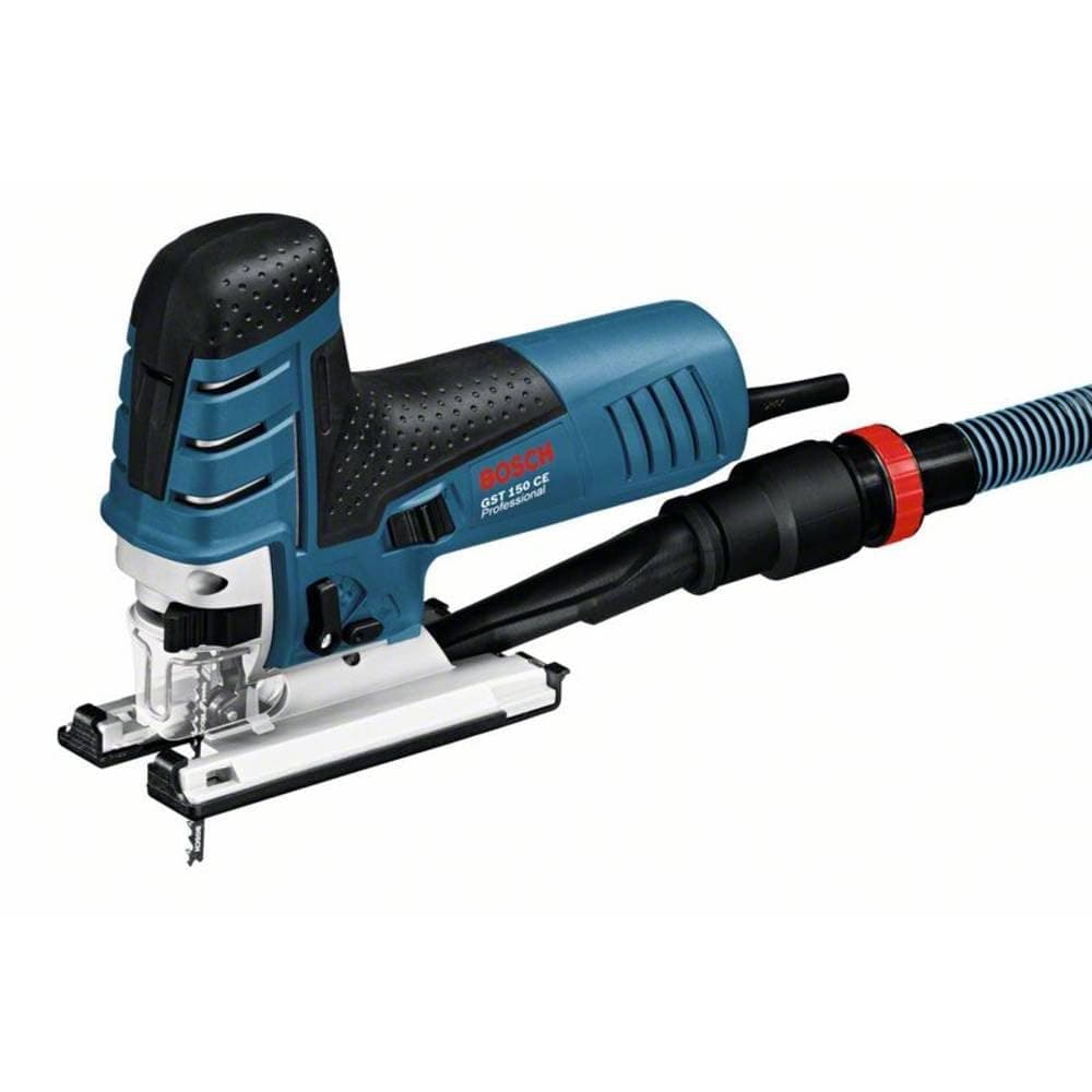 Bosch Professional Stichsäge GST 150 CE (780 Watt, Schnitttiefe Holz max: 150 mm, ohnne Schlauch, im Koffer) ST 150 CE Stichsäge (mit 1 Sägeblatt T144D, max. 150 mm Schnitttiefe, 780 W, Koffer) 0601512000 blau