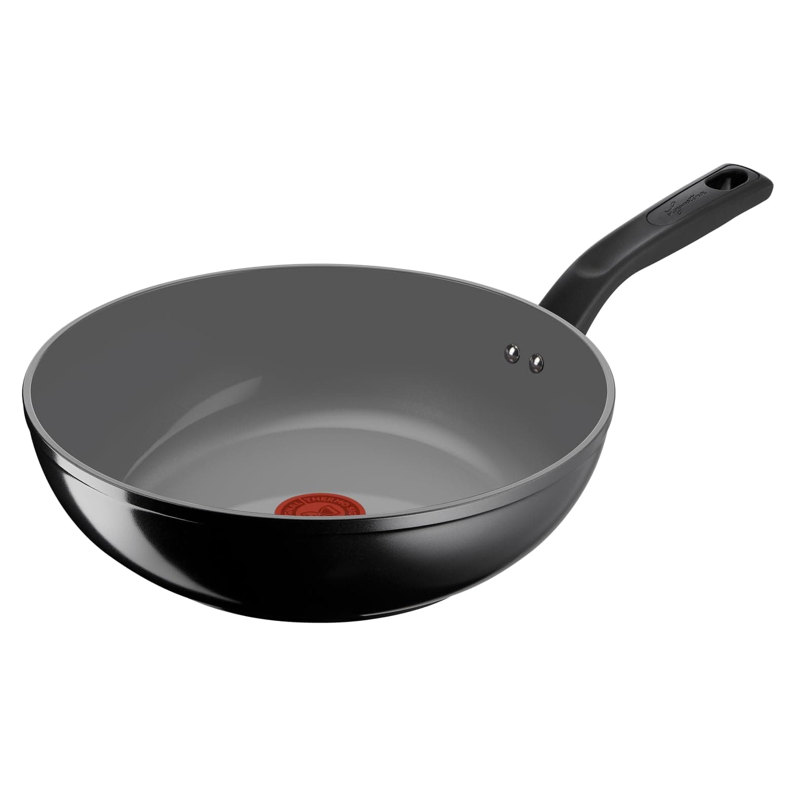 Lagostina Goccia Wok 28 cm, Rivestimento in Ceramica Antiaderente, Scorrevolezza Ottimale, Pulizia Facile, Thermo-Signal, Sicura, Compatibile con Induzione