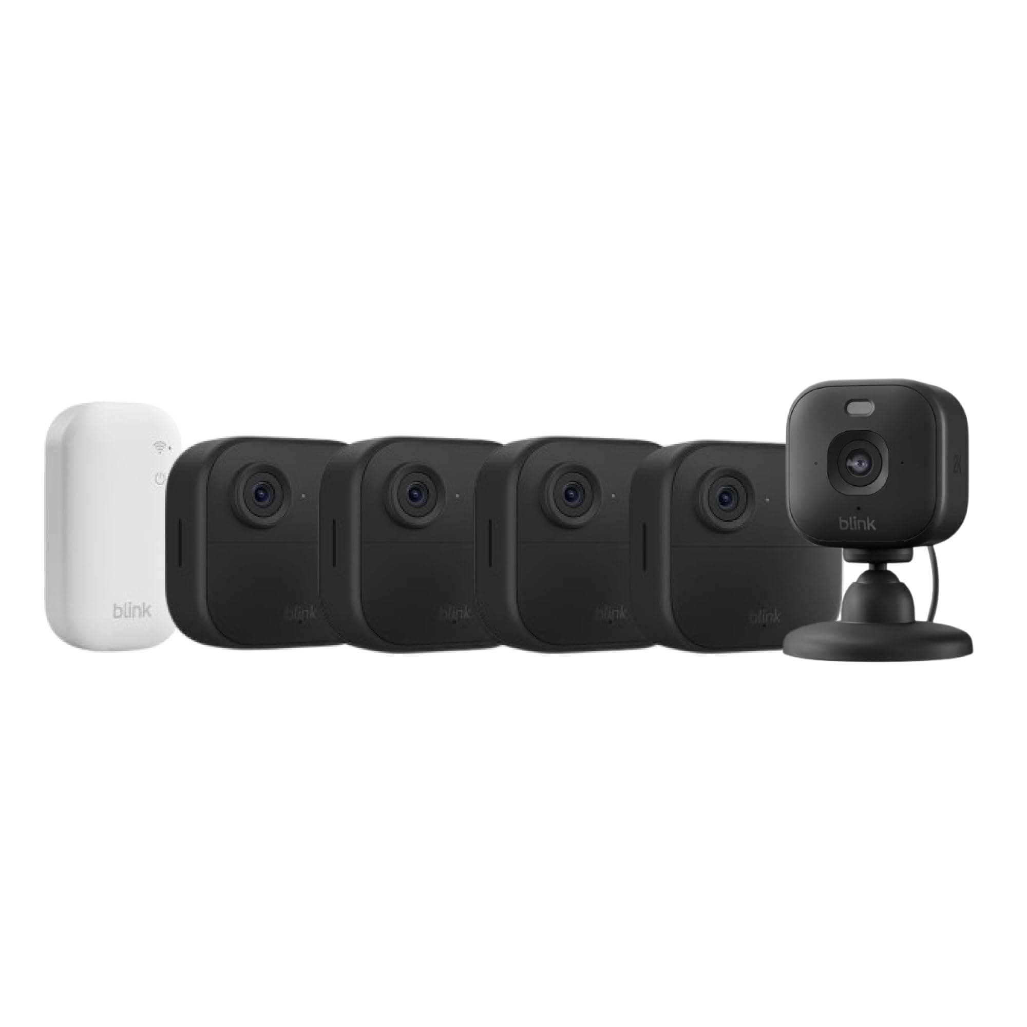 Caméra Blink Outdoor 4 avec Blink Caméra Mini 2K+ (Noir), module de synchronisation de base inclus