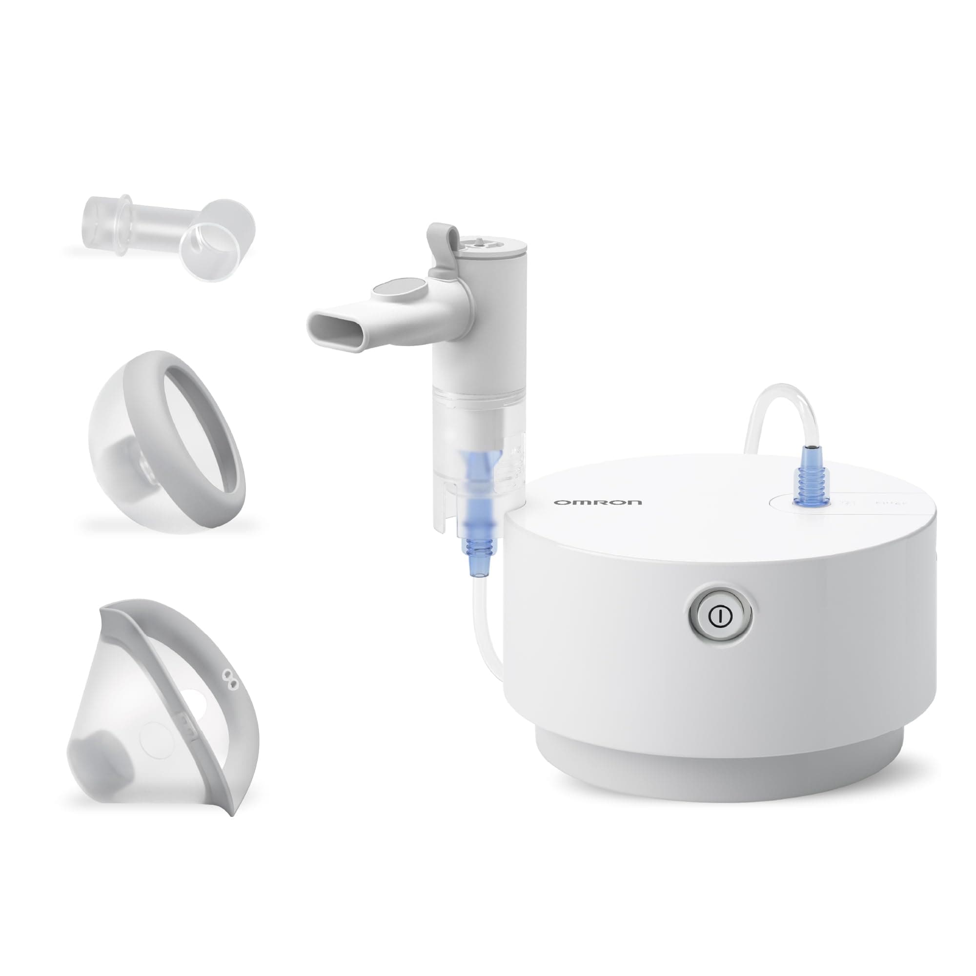OMRON Aerosol versatile X105 Advanced per Tutta la Famiglia, Nebulizzatore a Compressore per un Trattamento Efficiente e Potente, Macchina aerosol adulti con Set di Accessori incluso