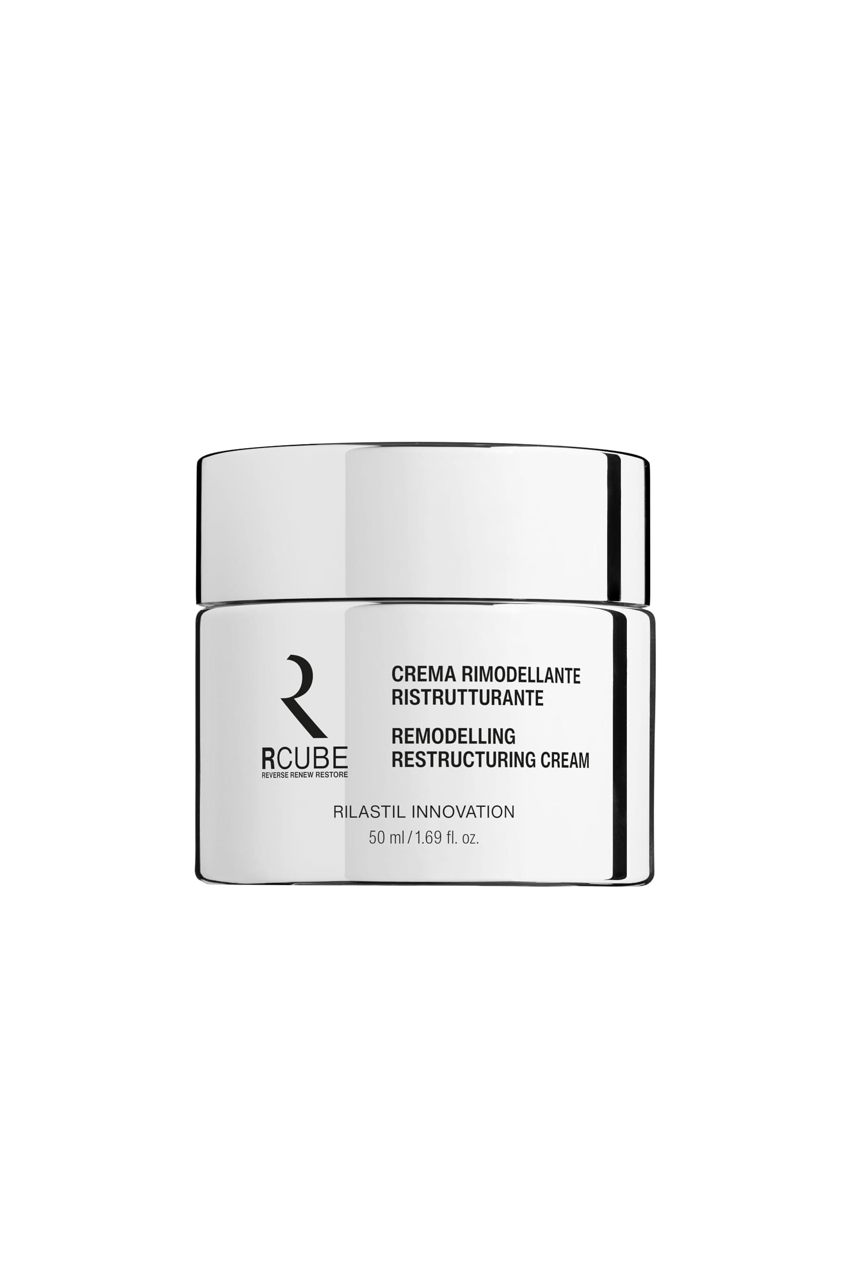 Rilastil RCube Crema Viso Rimodellante Ristrutturante con RCube Complex e Aminoacidi per Contrastare e Ridurre l'Invecchiamento Cutaneo, 50 ml