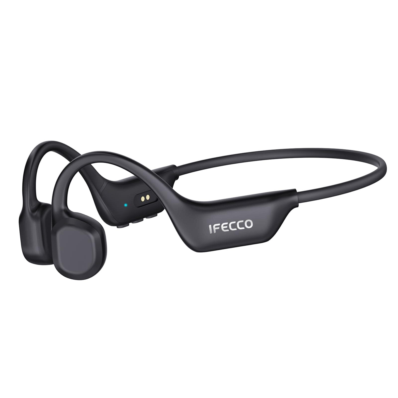 IFECCO Auriculares Conduccion Osea Bluetooth 6.0 – Cascos Conduccion Osea Inalambricos con Micrófono,IP67 Resistente al Agua Auriculares Oseos para Running Ciclismo Fitness