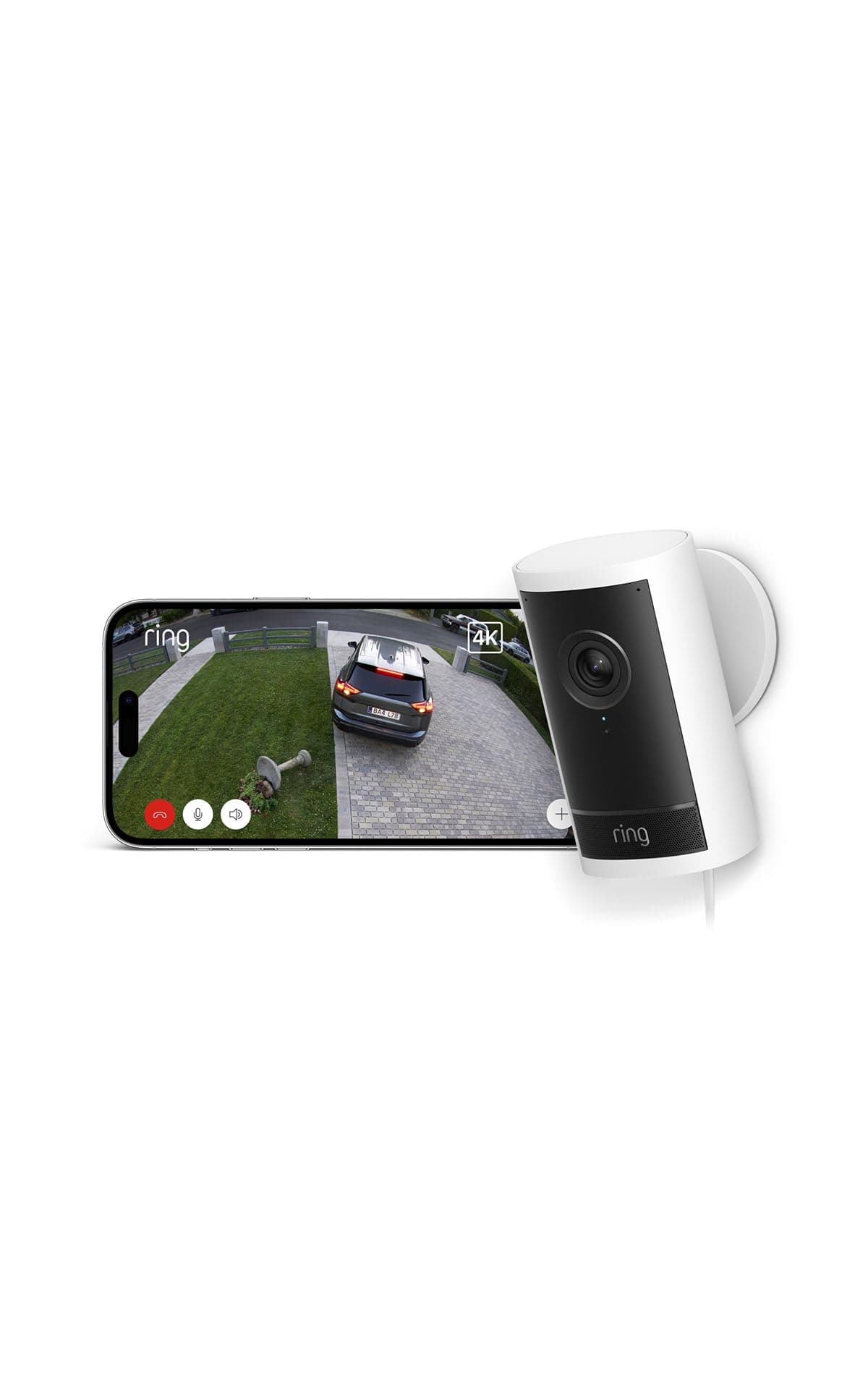 Ring Cámara exterior Pro con enchufe (Outdoor Camera Pro, última generación) | Cámara de seguridad | Retinal Vision 4K, zoom de hasta 10x | Prueba gratuita de 30 días del plan de suscripción Ring