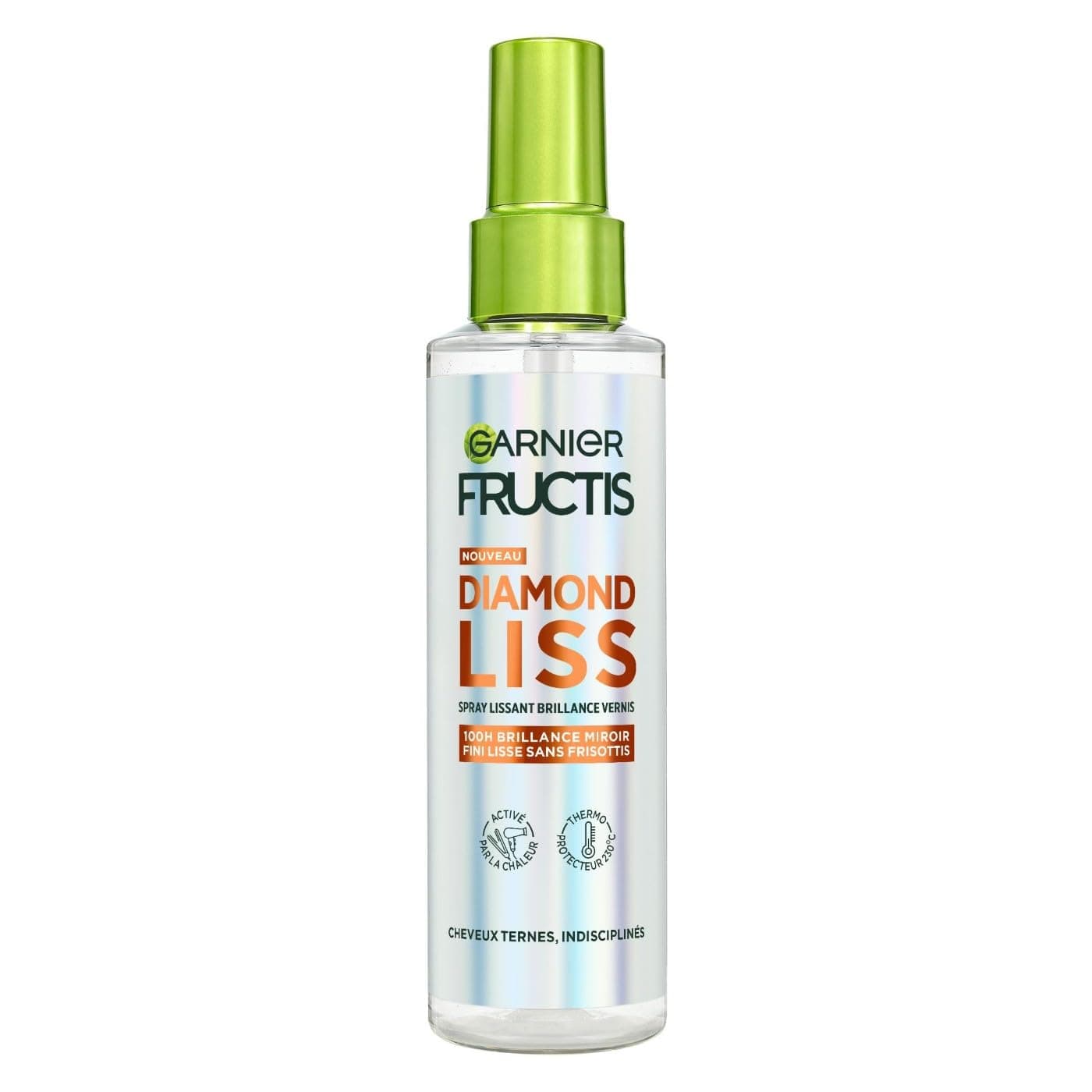 Garnier Fructis Diamond Liss - Spray Cheveux Lissant Brillance Diamant pour Cheveux Lisses & Brillants - Thermo Protecteur - Kératine Végétale & Huile d'Argan - Anti-Frisottis - Anti-Humidité - 150 ml