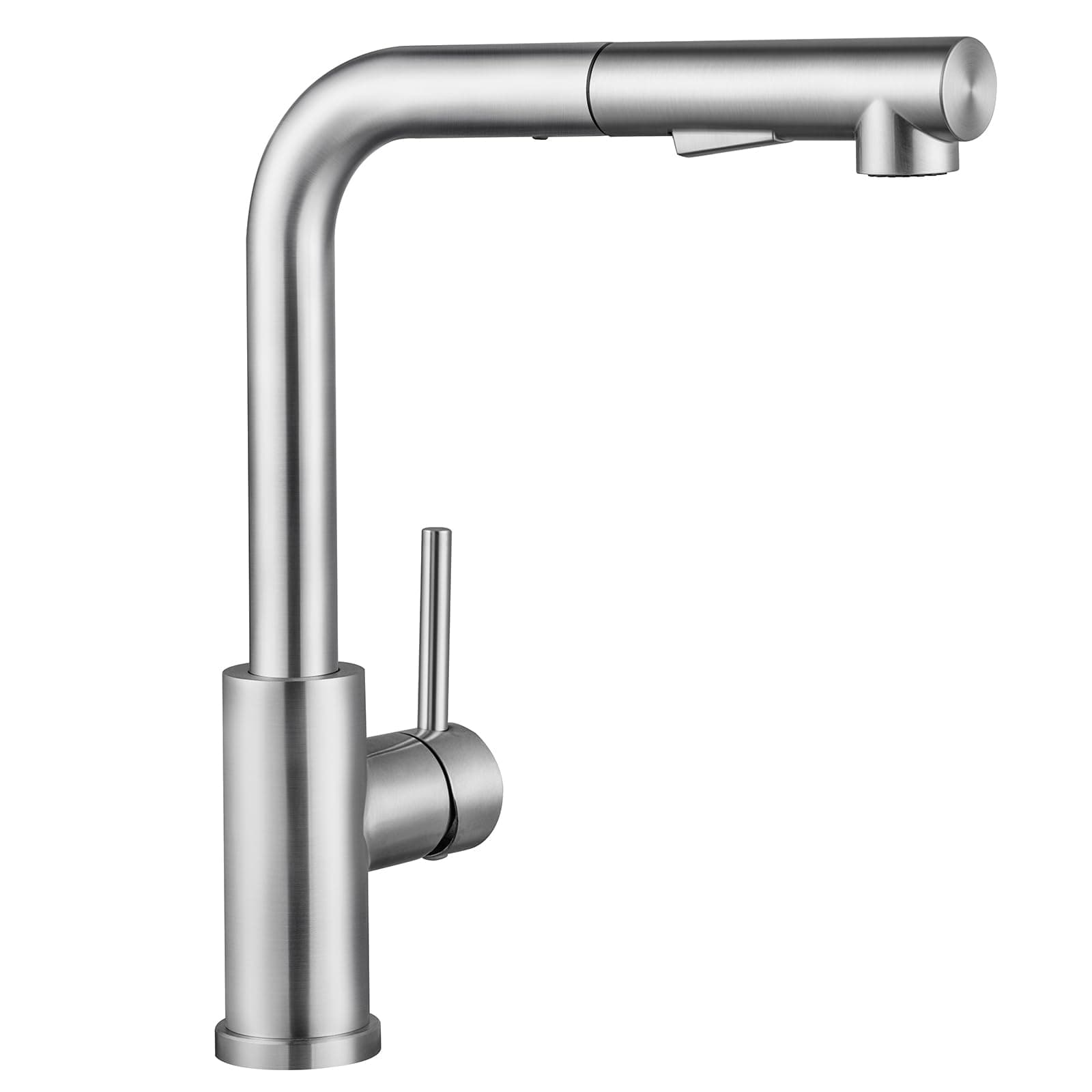 CECIPA Rubinetto Cucina con Doccetta Estraibile, Miscelatore Lavello Cucina in Acciaio Inox con 2 Getto, Rubinetti Lavello Estraibile con Bocca Alta Girevole a 360° (Spazzolato)