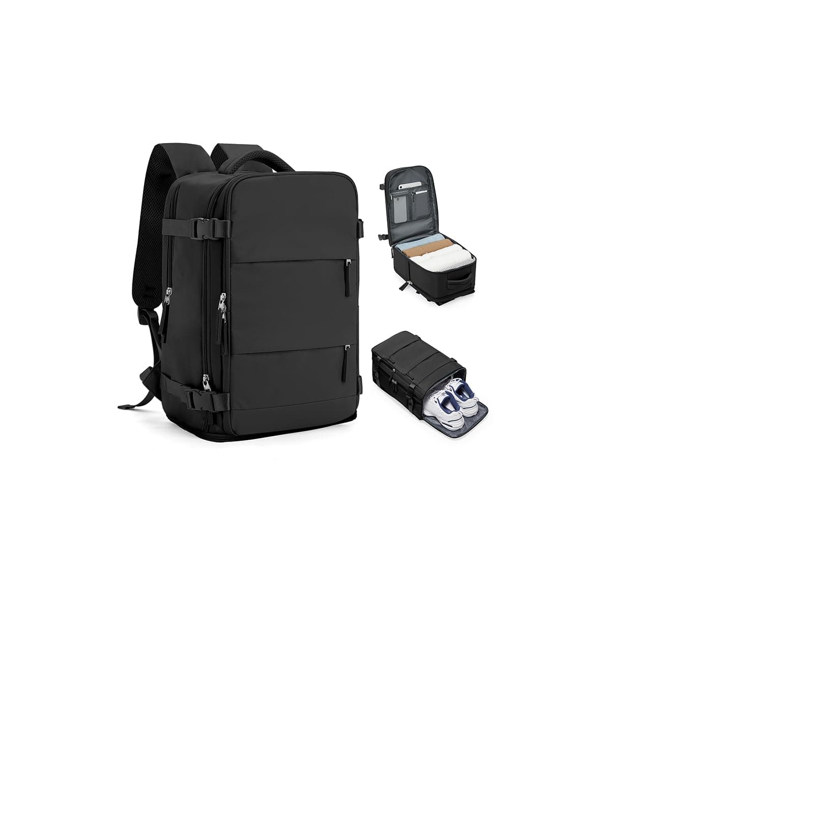 HPLQQ Mochila Viaje Cabina Avion 40x30x20 para Ryanair Mochilas para Mujer Bolsa de Cabina Equipaje de Mano Cabina Avion Mochila de Senderismo Mochila Impermeable Cabina Mochila,E1-negro
