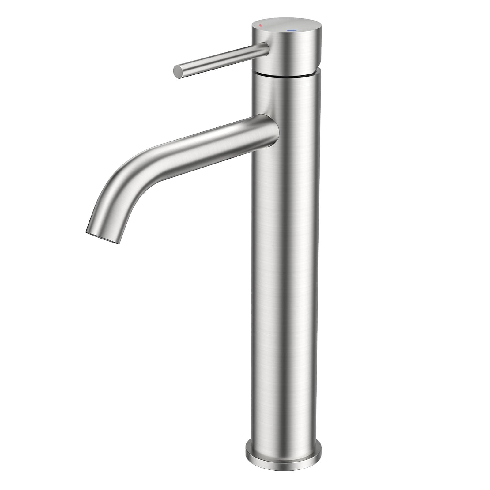 FORIOUS Robinet de Lavabo pour Salle de Bain,Mitigeur Haut en Nickel Brossé Résistant aux Taches avec une Hauteur de Bec de 190 MM, Mitigeur à Levier Unique pour Lavabo dans la Salle de Bain