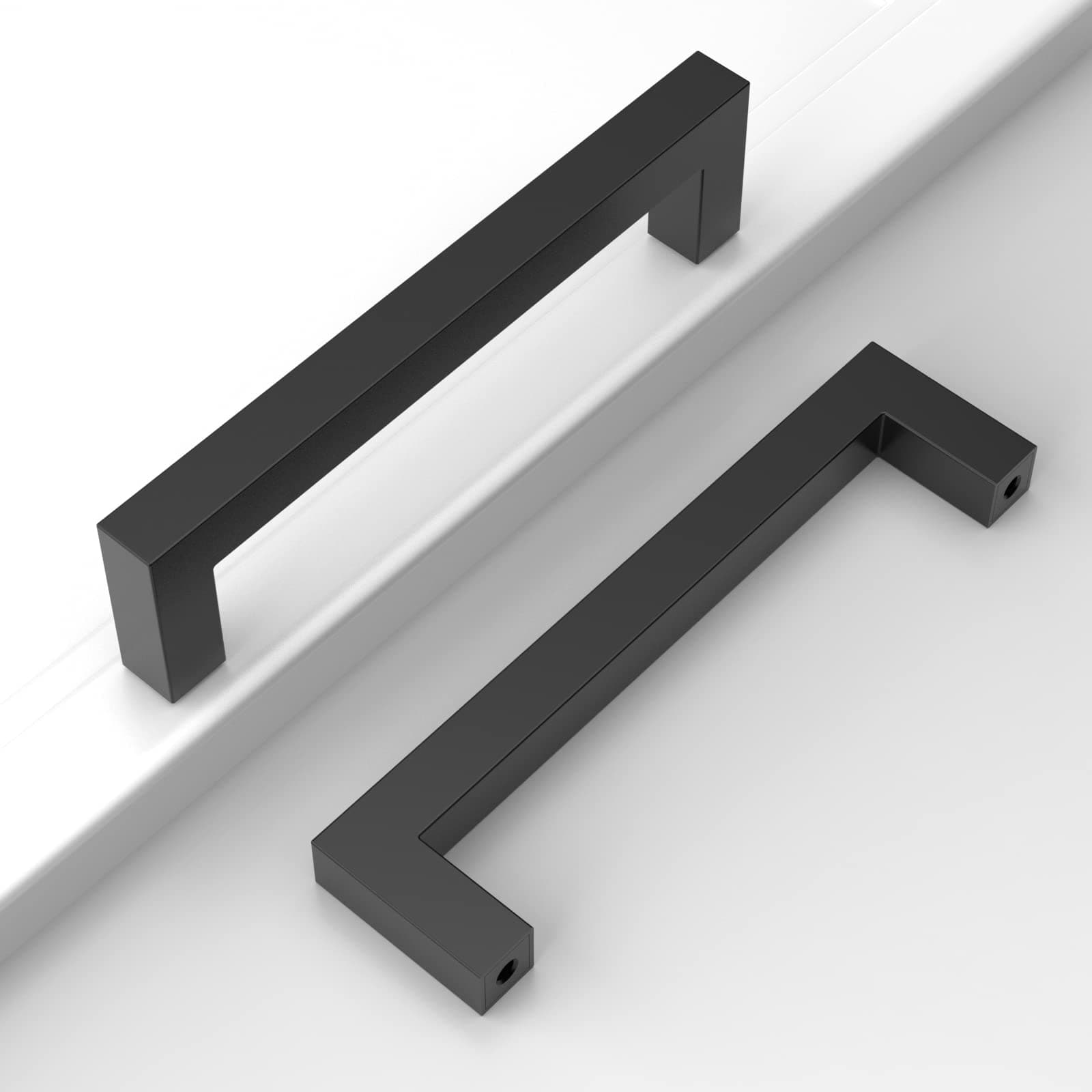 Amerdeco 20 Pieza Tiradores Cocina 128mm Tiradores Armarios Negro Tirador Puerta Tiradores Cajones de Acero Inoxidable Manillas Tiradores Para Muebles Tirador 6003