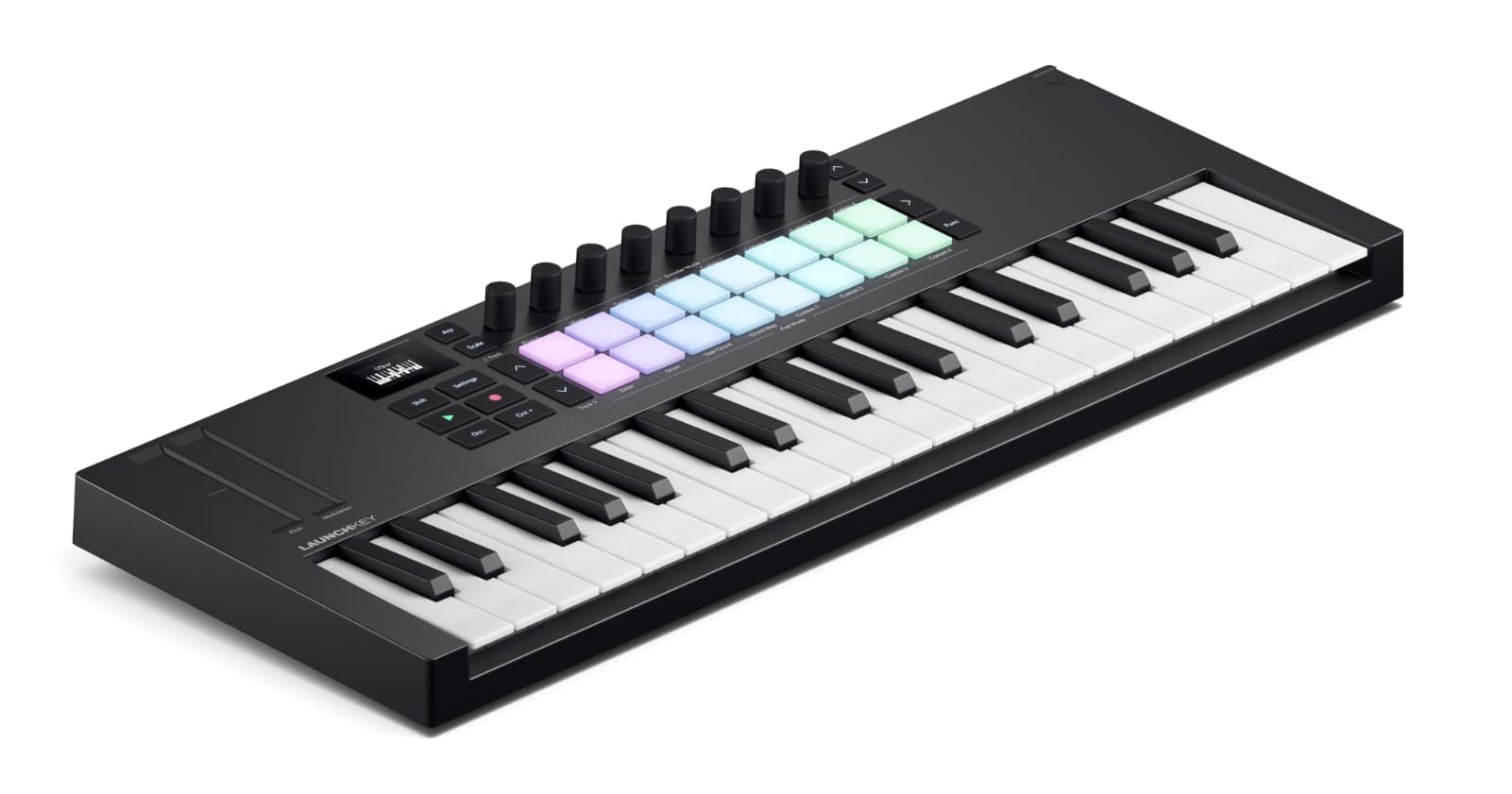 Novation Launchkey Mini 37 [MK4] — Controller MIDI USB portatile a tastiera da 37 tasti mini, con integrazione per DAW. Modalità Accordo e Scala, drum pad, arpeggiatore. Software creativi inclusi