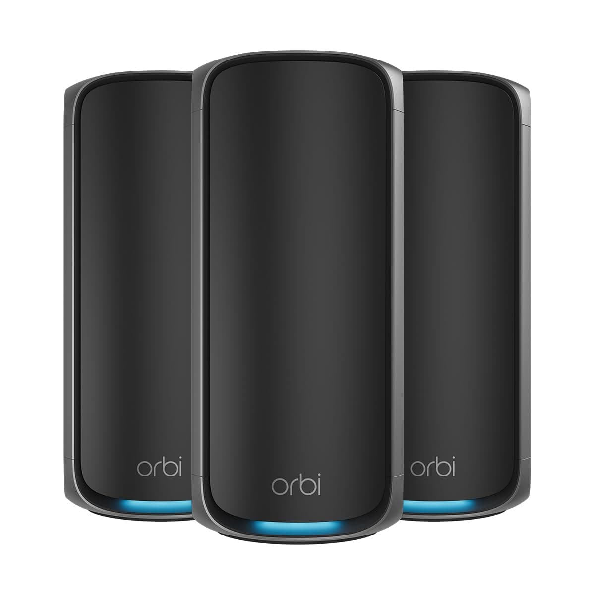 NETGEAR Orbi | Système Mesh WiFi 7 | RBE973SB |3-Pack | Jusqu'à 27 Gbps | Couvre jusqu'à 660 m² | 200 appareils | 10GB Port Ethernet | Quad-Band BE27000 | Compatible Murs épais et Toutes Box | Noir