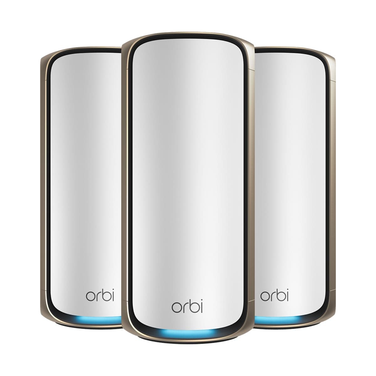 NETGEAR Orbi | Système Mesh WiFi 7 | RBE973 |3-Pack | Jusqu'à 27 Gbps | Couvre jusqu'à 660 m² | 200 appareils | 10GB Port Ethernet | Quad-Band BE27000 | Compatible Murs épais et Toutes Box | Blanc