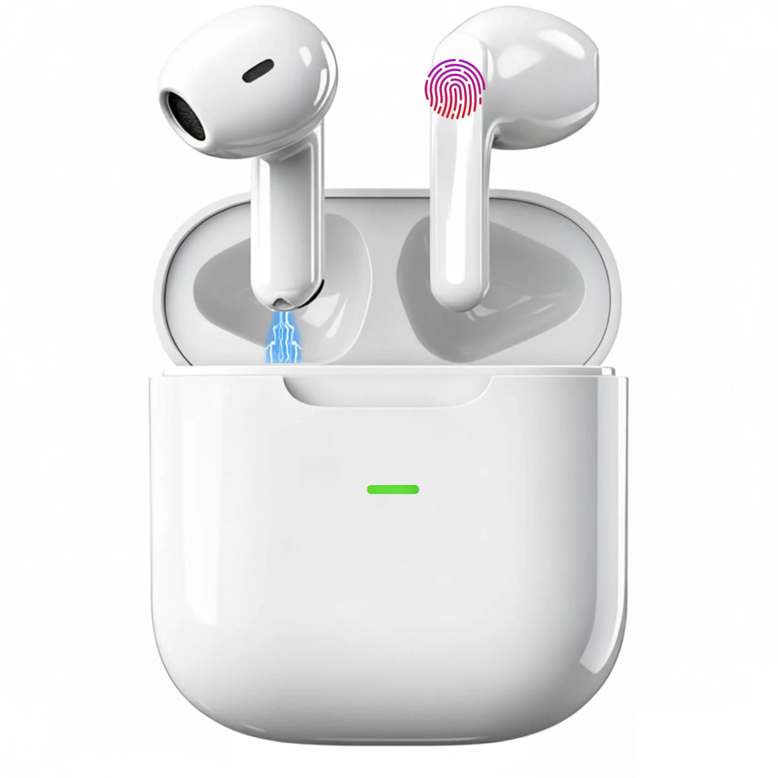 Auriculares Inalambricos, Auriculares Bluetooth 5.4 HiFi Estéreo con 4 HD Mic, 58H Cascos Inalambricos Bluetooth con Cancelacion Ruido ENC, Control Táctil, IP8 Impermeable para iPhone Samsung Android