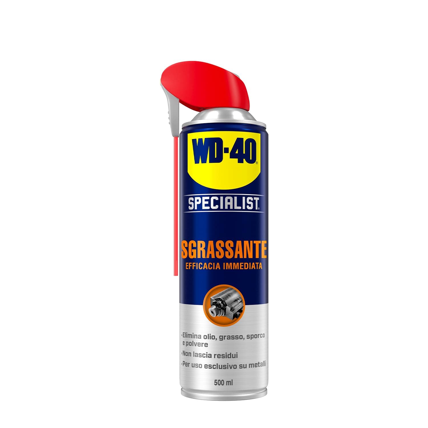 WD-40 - Specialist - Sgrassante Spray Doppia Posizione - Lubrificante a base di solvente - Elimina olio, grasso e sporco - Efficacia Immediata - Senza residui - Per uso esclusivo su metalli - 500ml