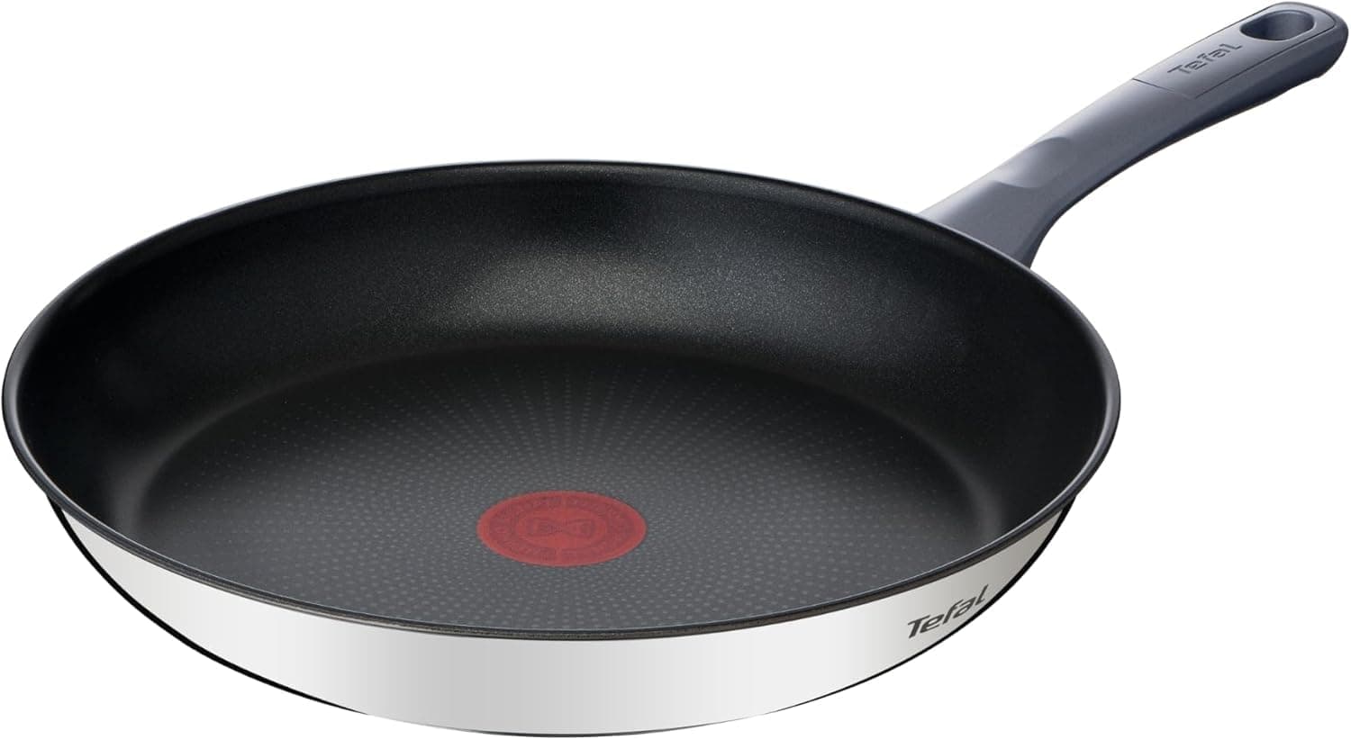 Tefal Daily Cook - Sartén de 26 cm, Apto inducción, antiadherente, revestimiento titanio, Thermo-signal,apto lavavajillas y horno, acero inoxidable
