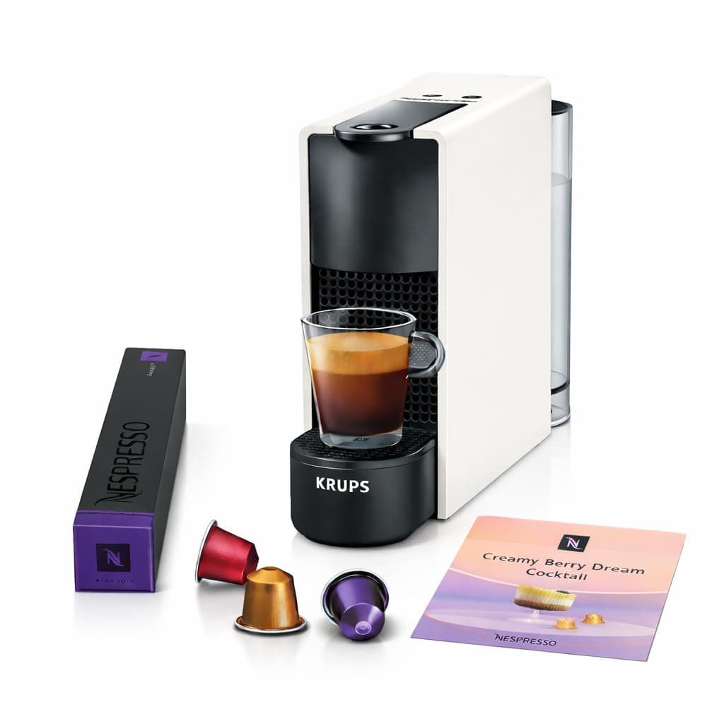 KRUPS Nespresso Essenza, Máquina de café, Diseño Compacto, Ultraligera, Fácil de Usar, Pure White, XN1101RET