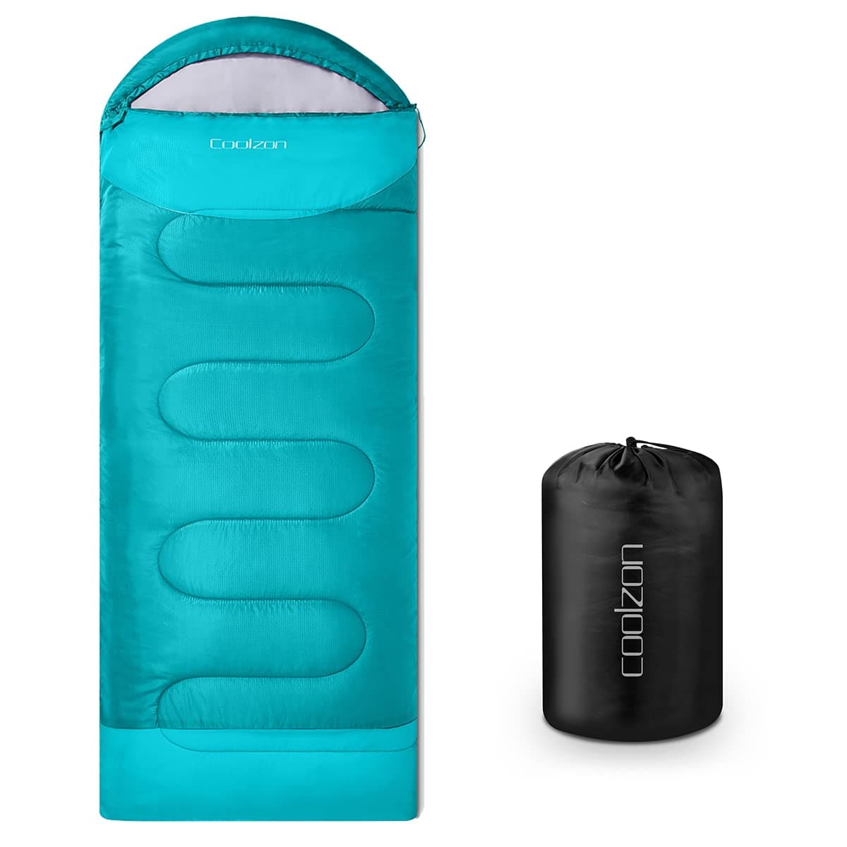 Coolzon Sac de Couchage d'extérieur pour Le Camping, pour 3-4 Saisons, Couverture Adulte, Petite Taille, Sac de Transport Ultra léger, Doux, épais et Chaud, pour Le Camping, Les Voyages, la randonnée