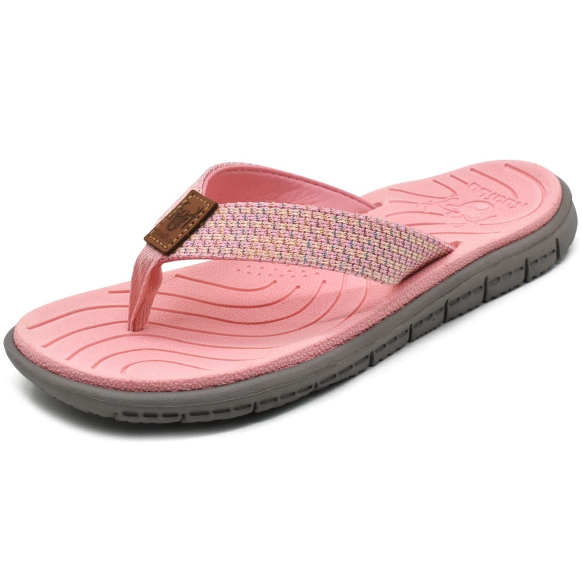 KuaiLu Chanclas Mujer Verano Playa Piscina Comodas Piel Sandalias Planas Caminar Ortopedicas Zapatos