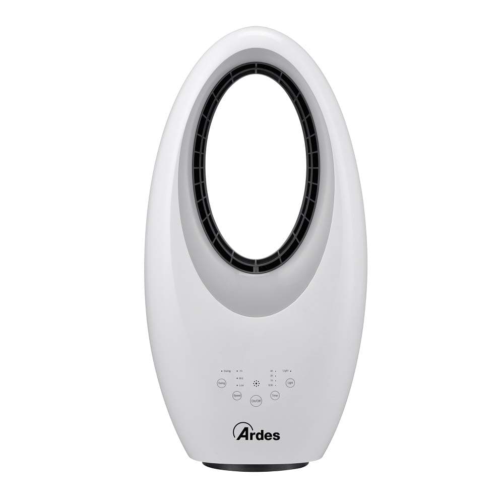 ARDES | AR5BL1 Ventilatore Senza Pale Potente e Silenzioso Ventilatore con Telecomando Luce Notturna Led Comandi Touch e Timer Modello Muna Bladeless